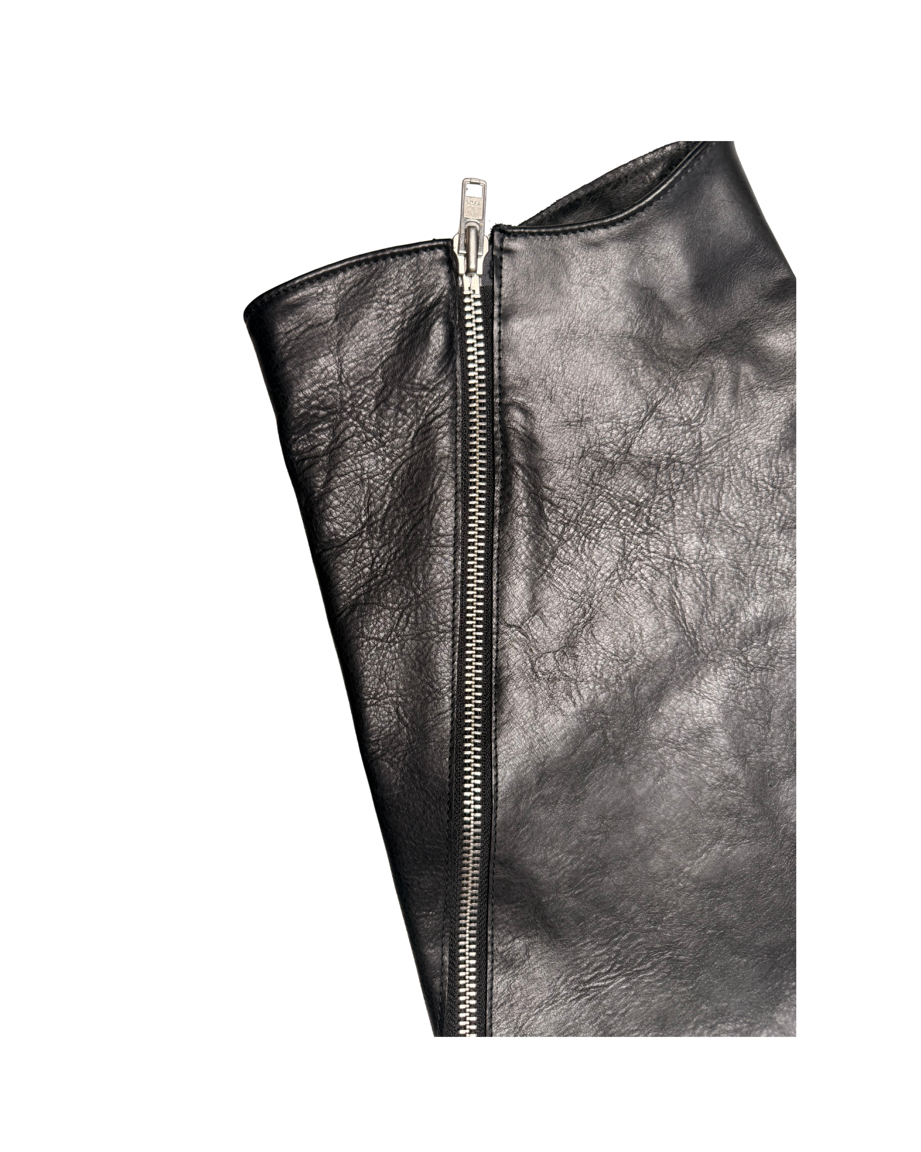 157 LEATHER GAITERS – BLACK