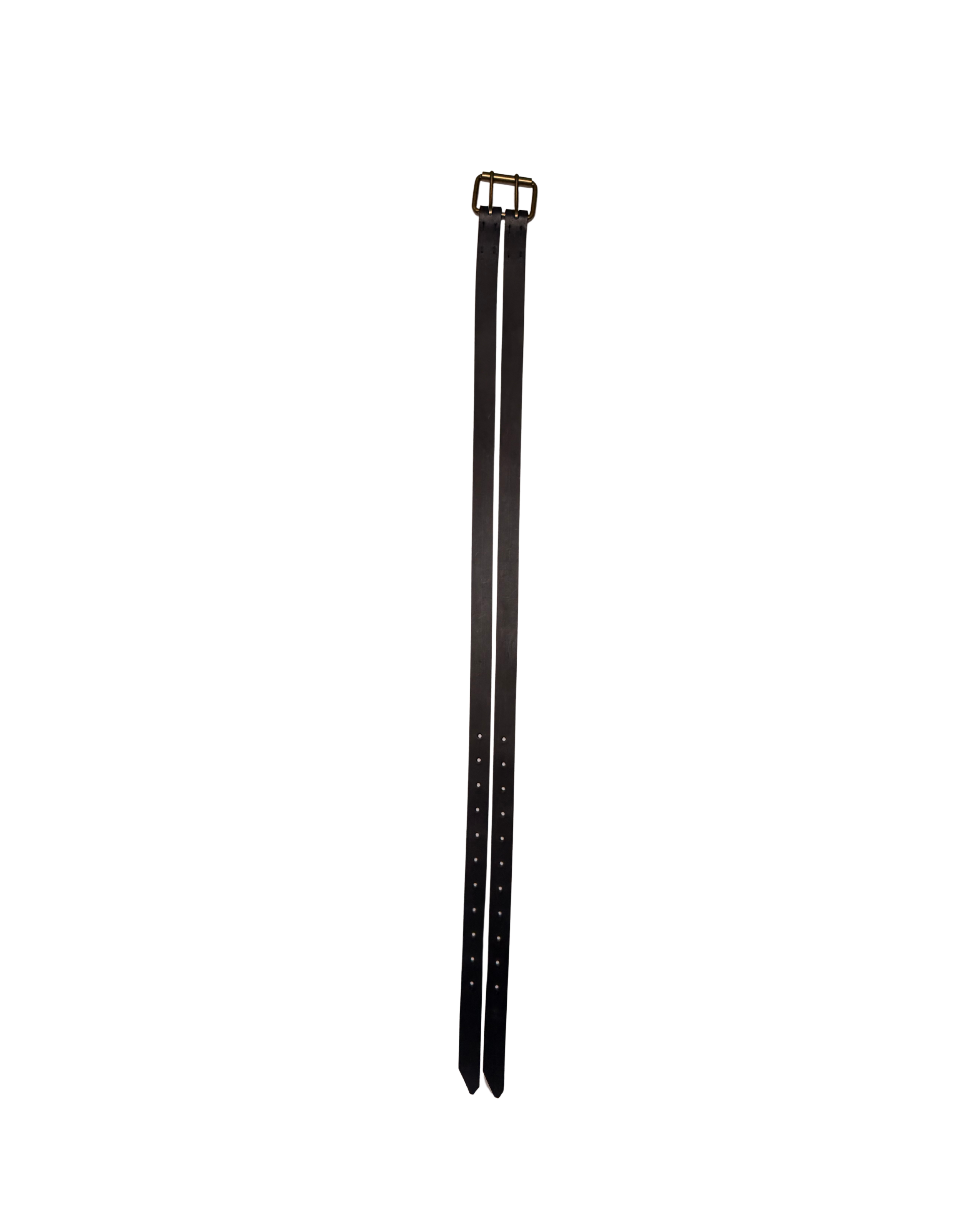 171 DOUBLE BELT – BLACK/BRASS