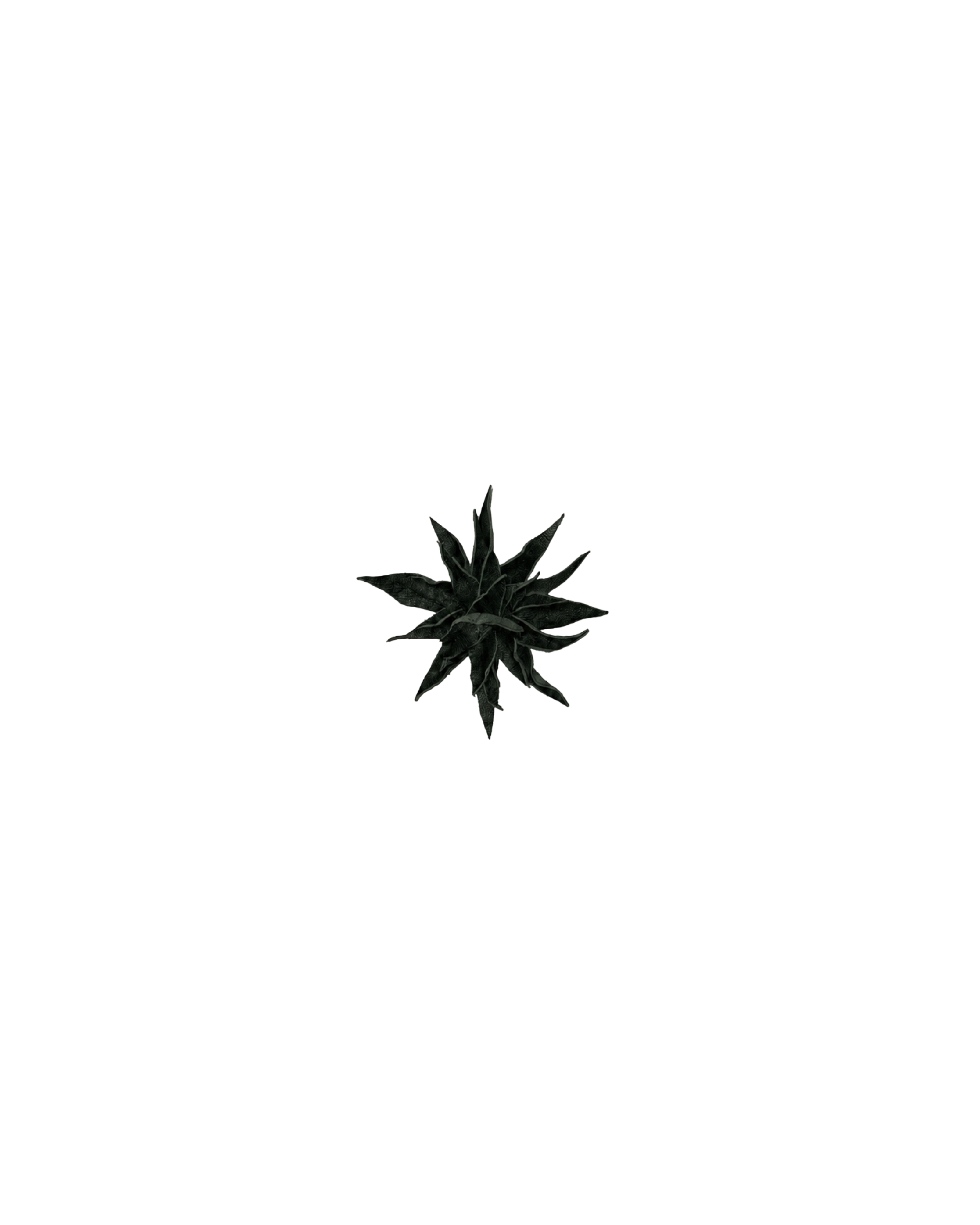 191 LEATHER FLOWER BROSCHE SMALL – DARK GREEN