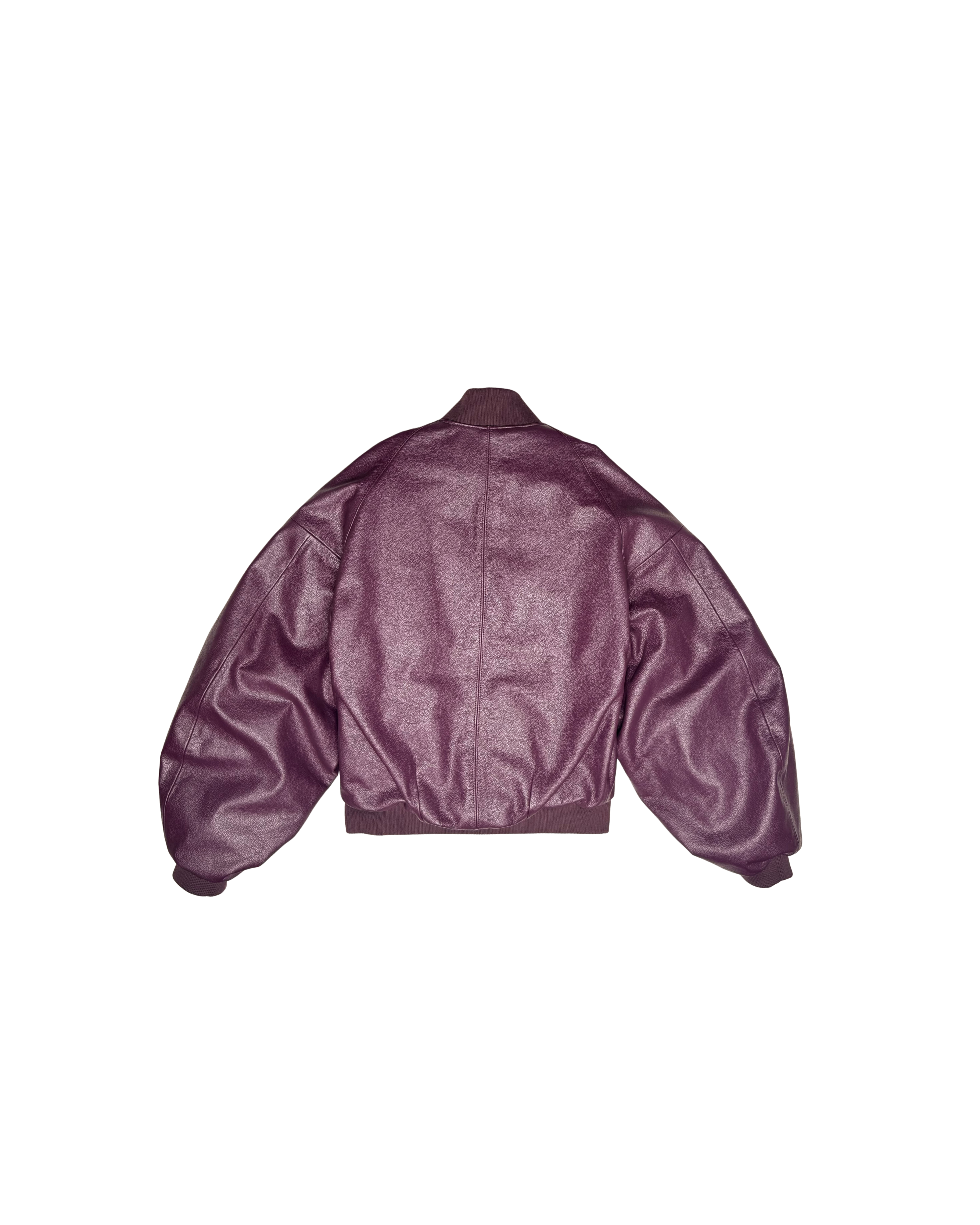 074 LEATHER BOMBER – PURPLE