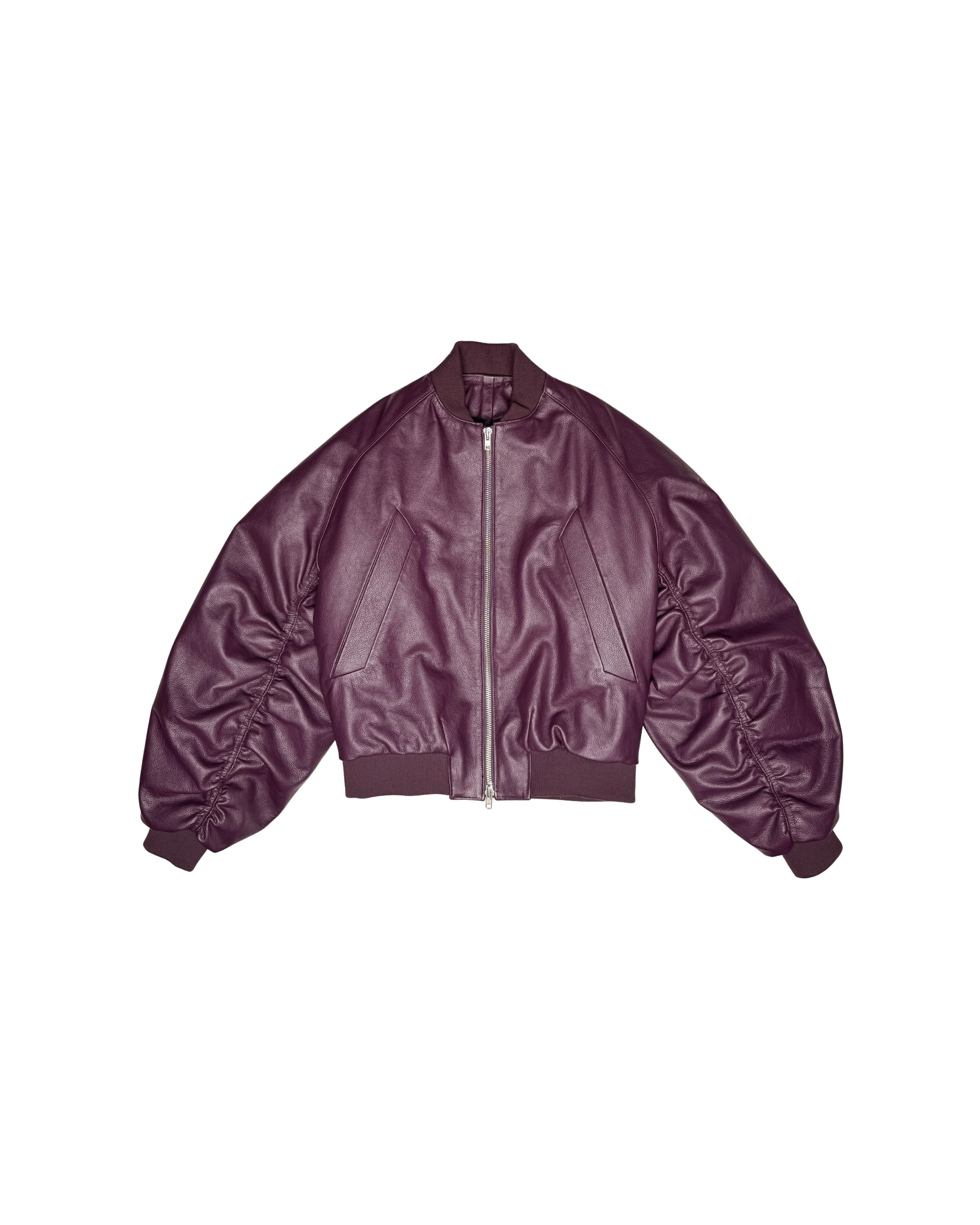 074 LEATHER BOMBER – PURPLE