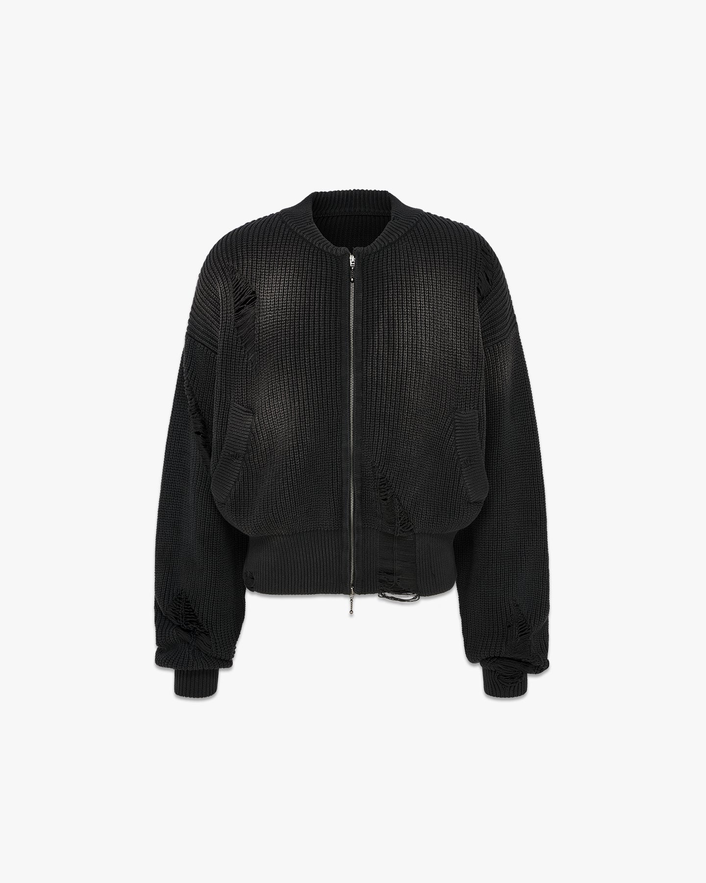 Knit Bomber Jacket - Sunfaded Black