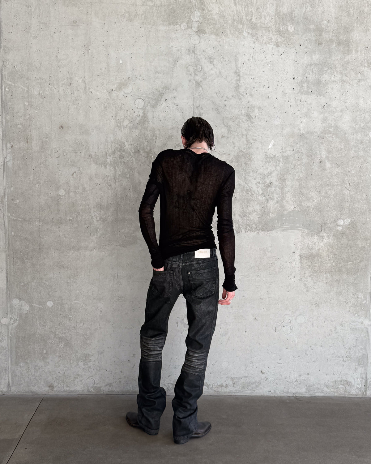 'RIAN' WAXED DENIM – WASHED GREY