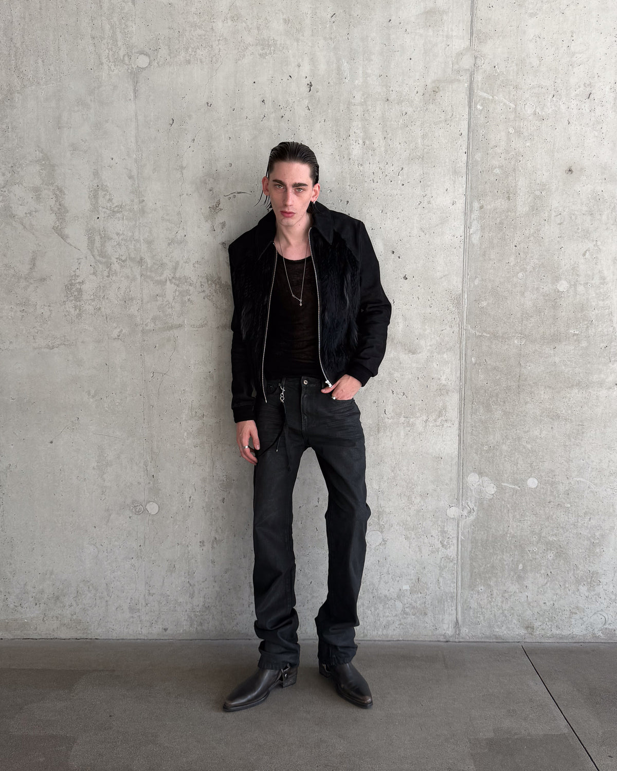 'RIAN' WAXED DENIM – BLACK
