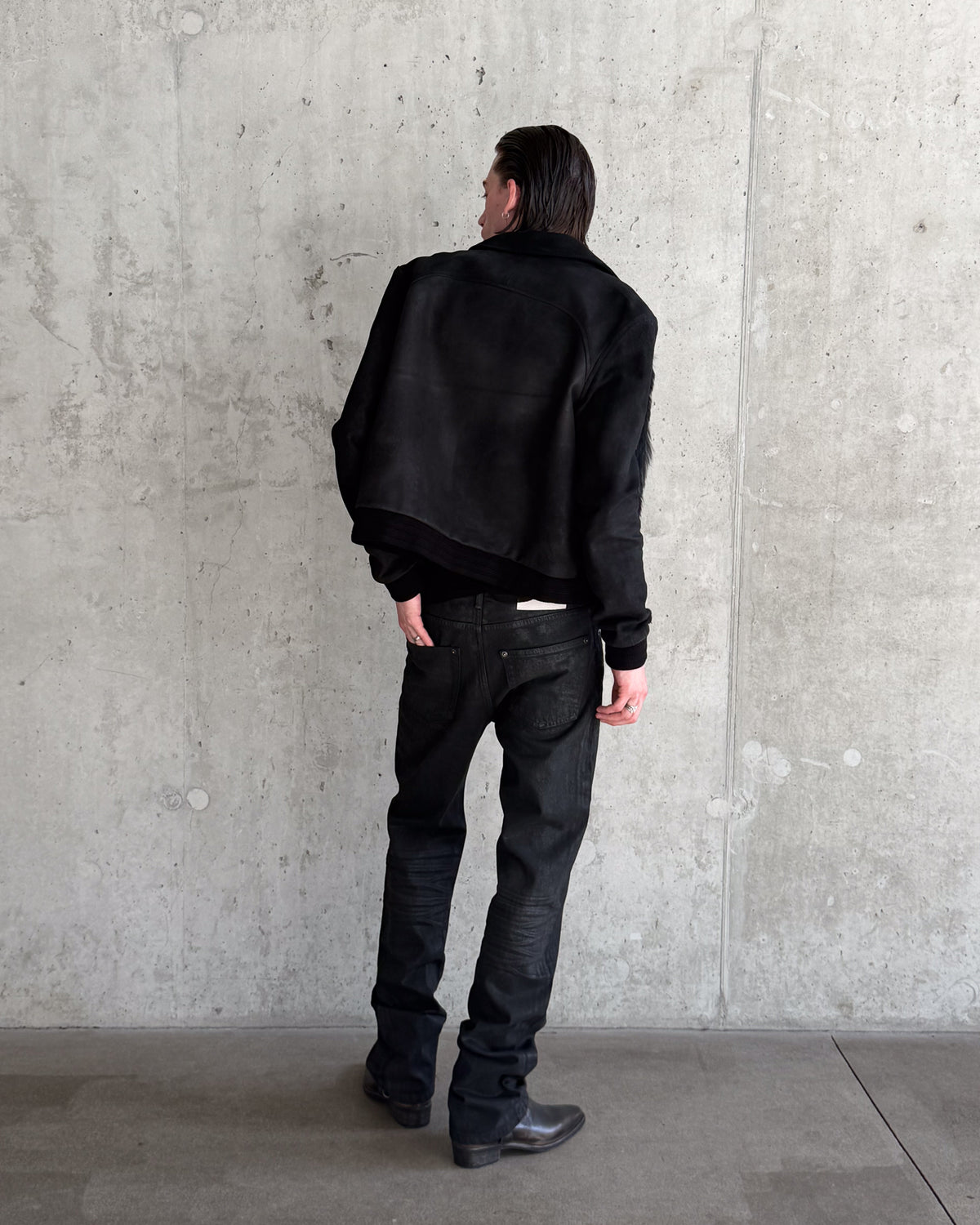 'RIAN' WAXED DENIM – BLACK