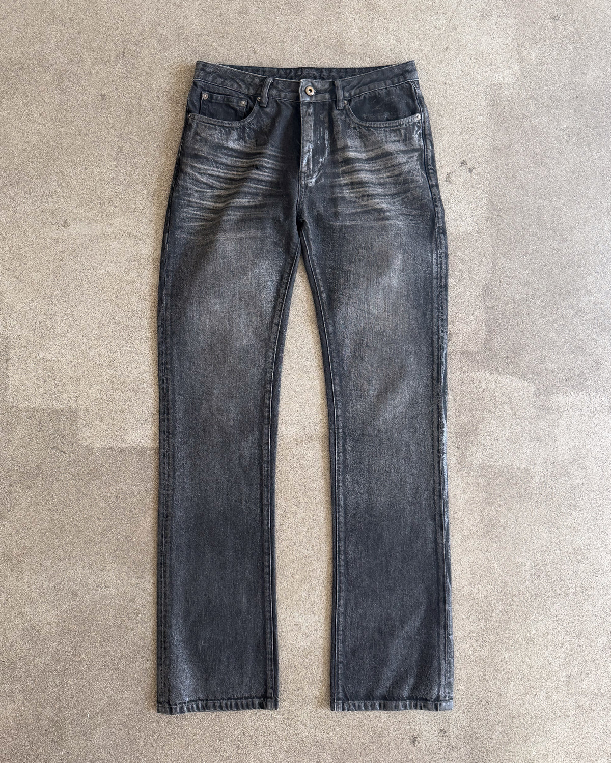 'RIAN' WAXED DENIM – WASHED GREY