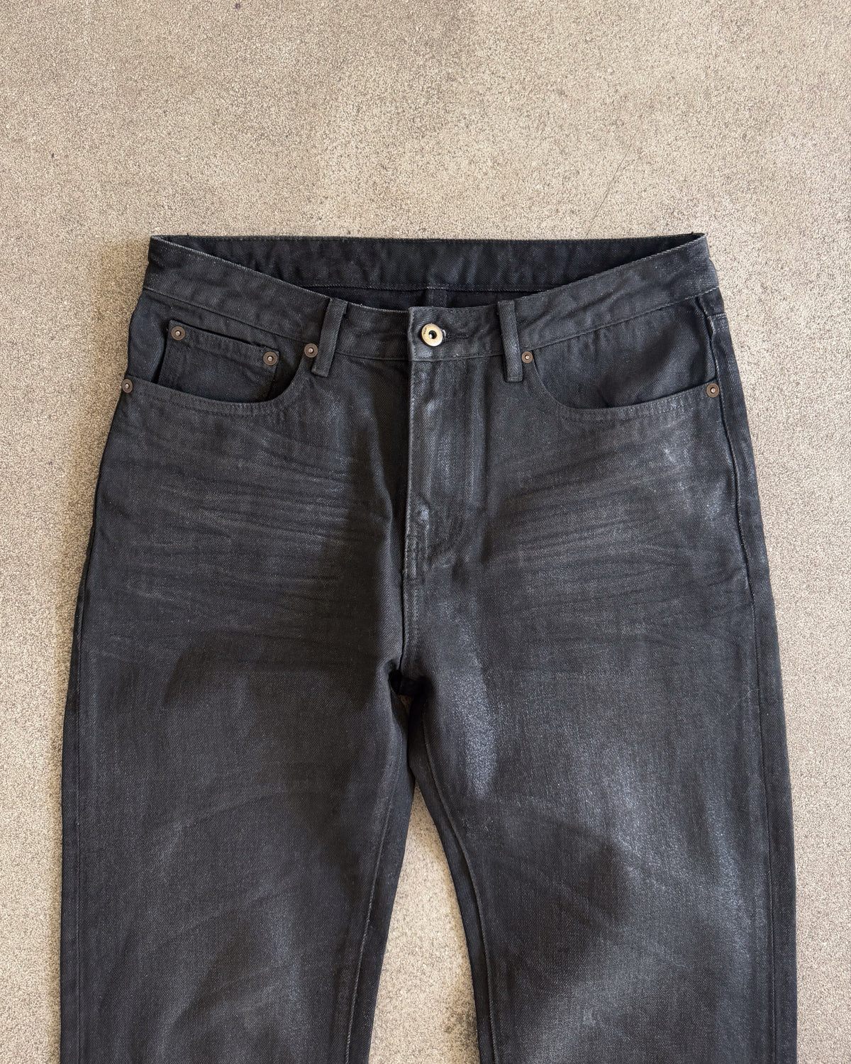 'RIAN' WAXED DENIM – BLACK