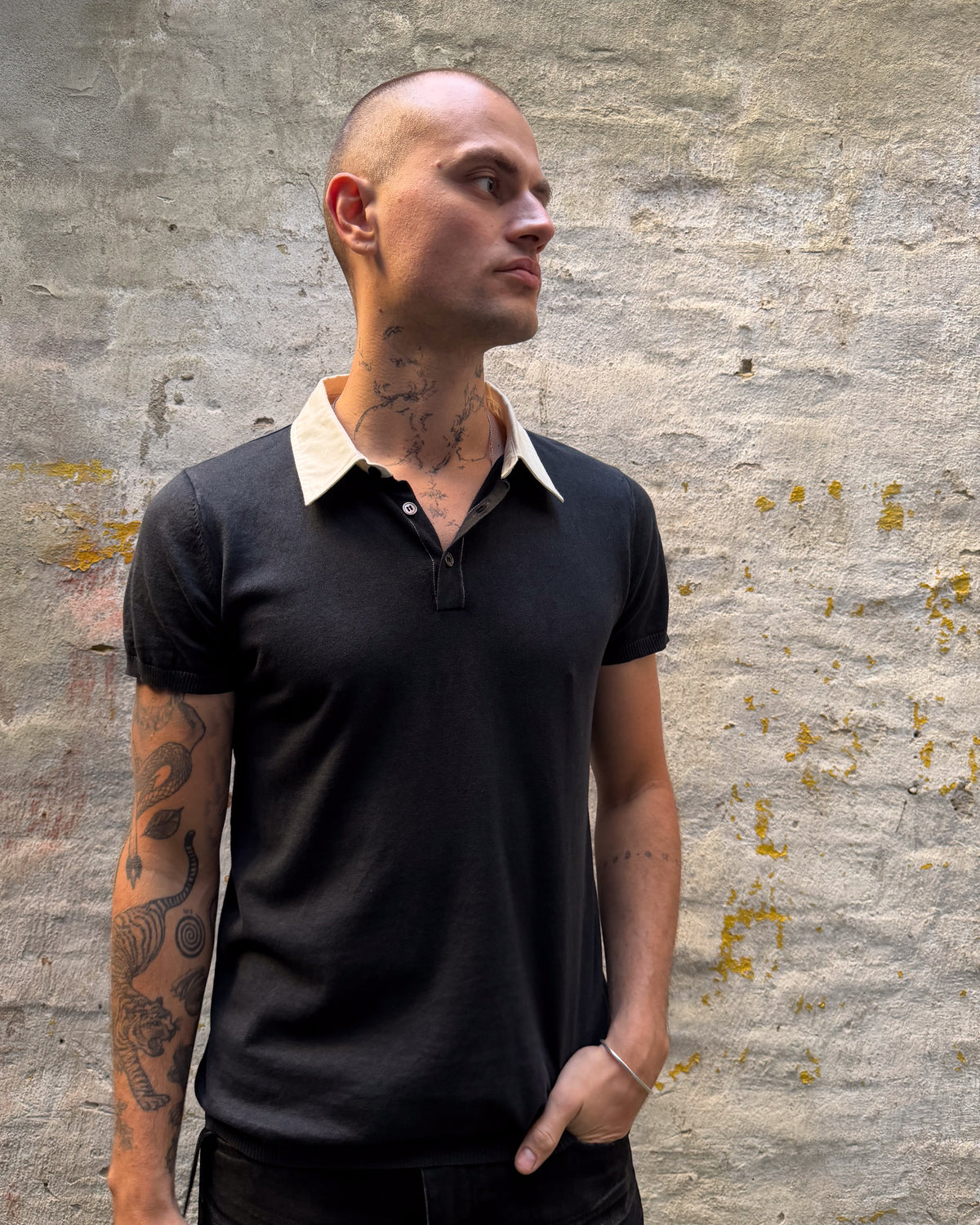 'RAVIN' FINE KNIT POLO – WASHED NAVY