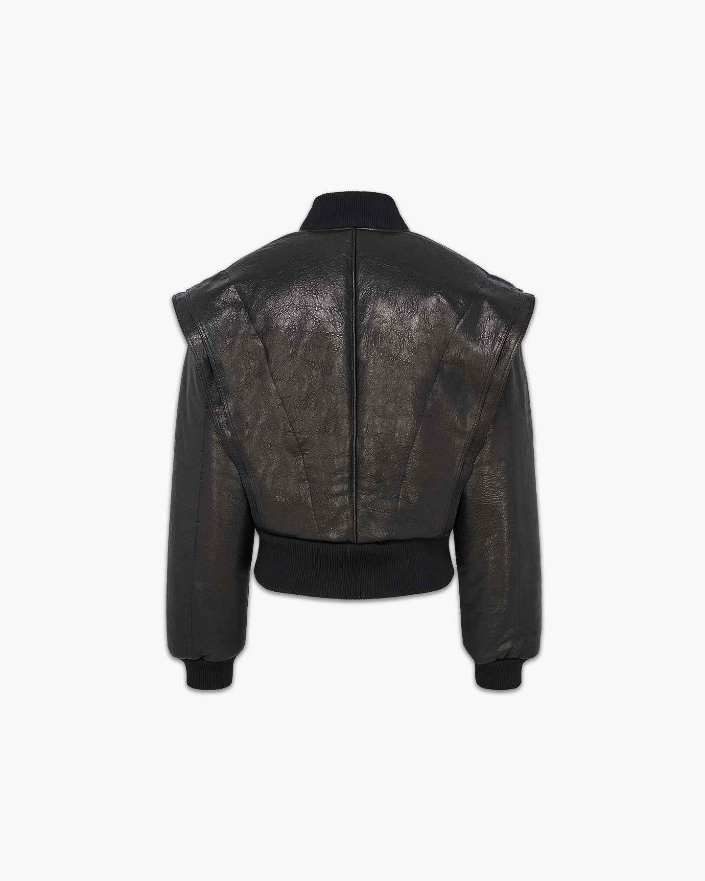 Leather Panel Bomber - Black