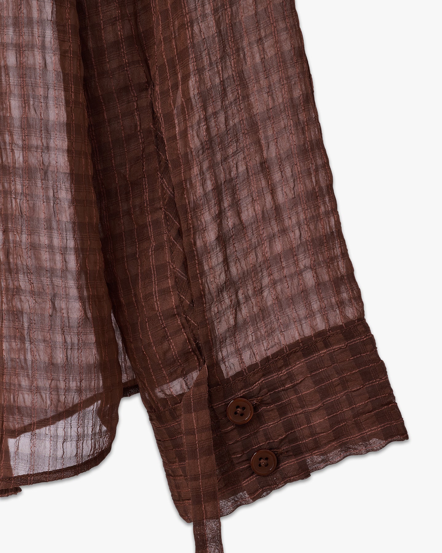 'OSMIN' SHEER SHIRT – BROWN