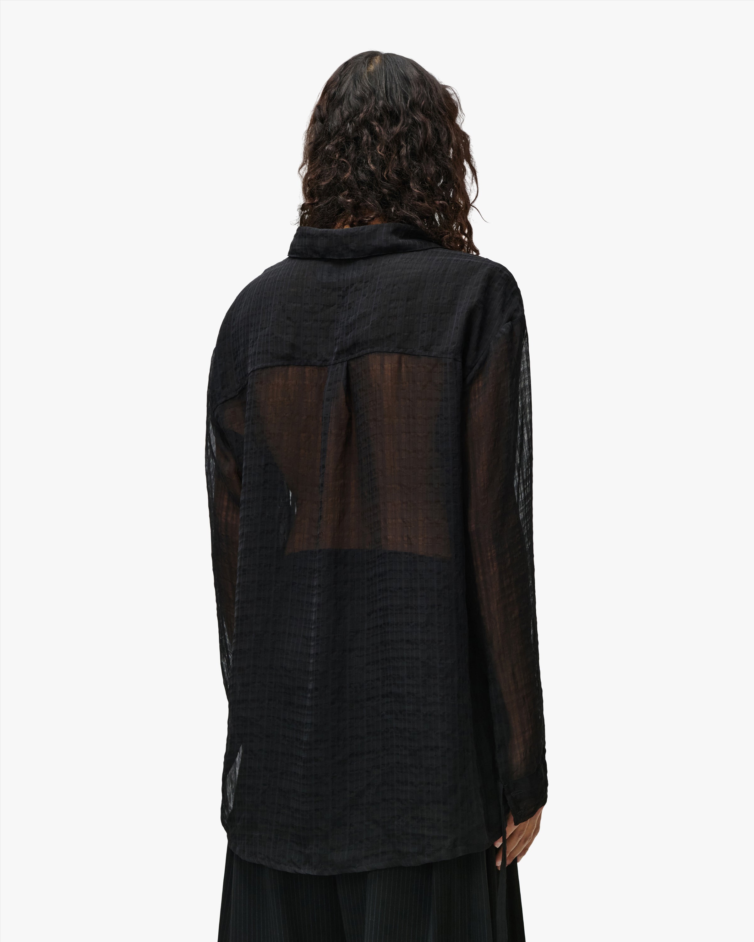 'OSMIN' SHEER SHIRT – BLACK