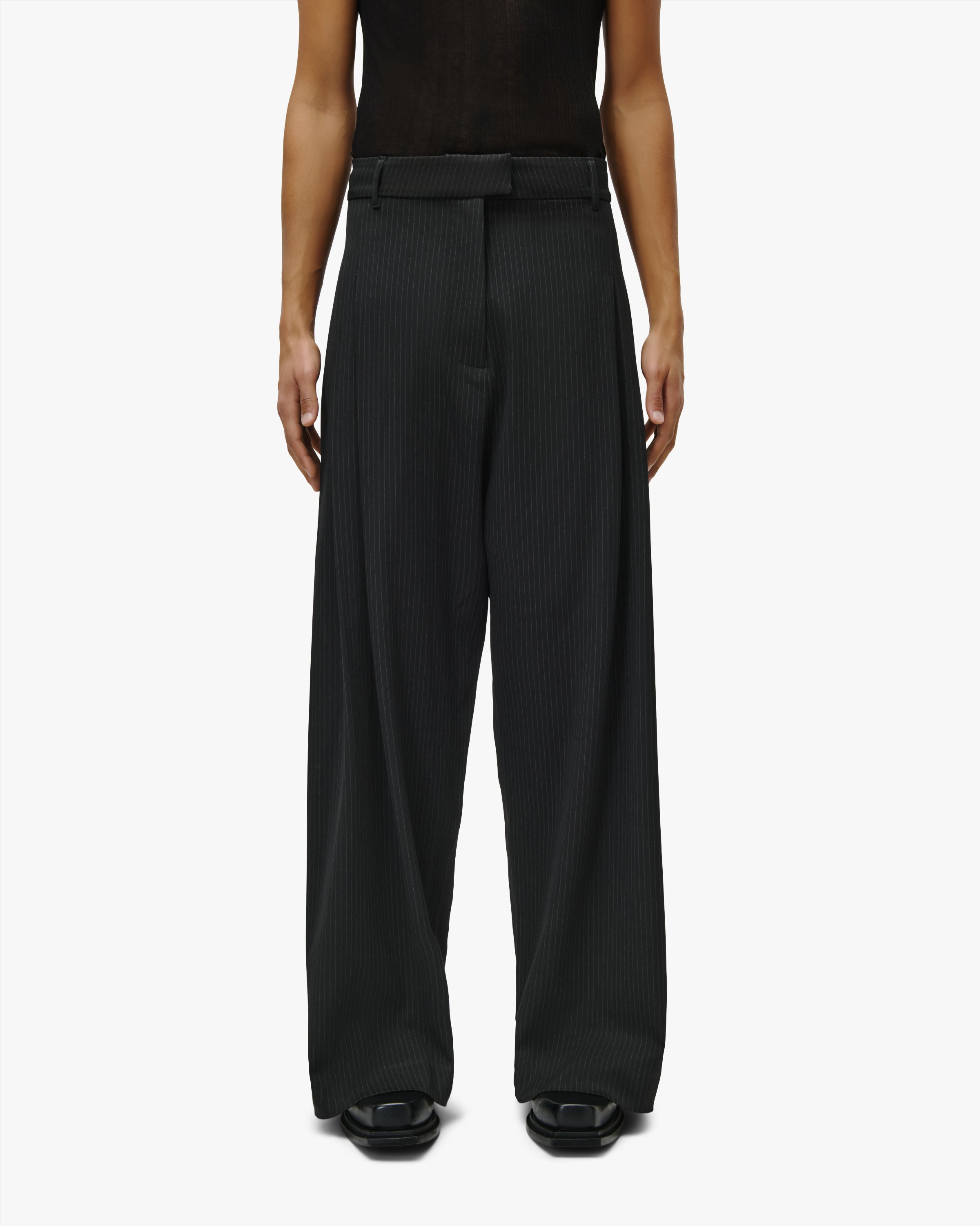 'IYAS' PLEATED SUIT PANTS – PINSTRIPE
