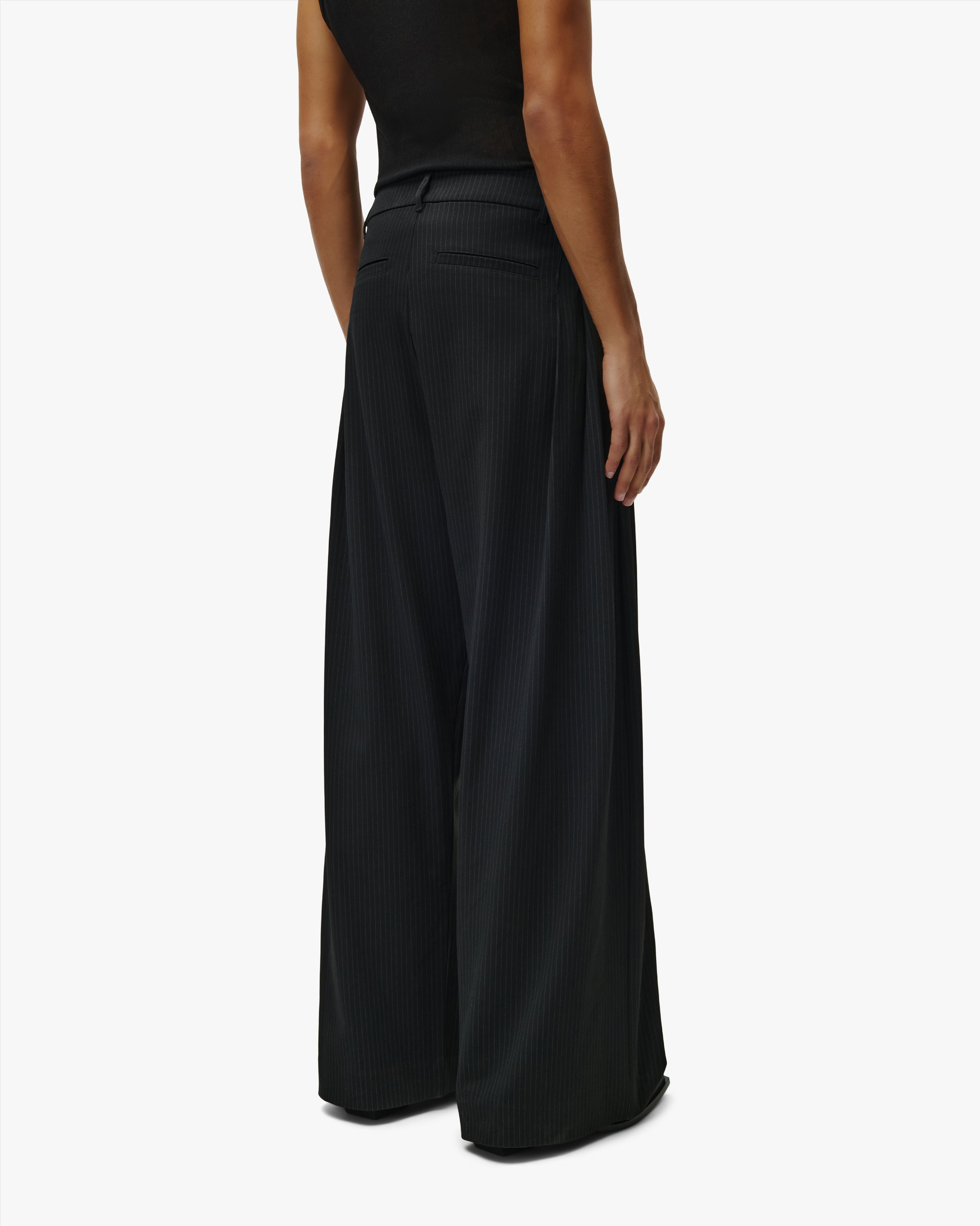 'IYAS' PLEATED SUIT PANTS – PINSTRIPE