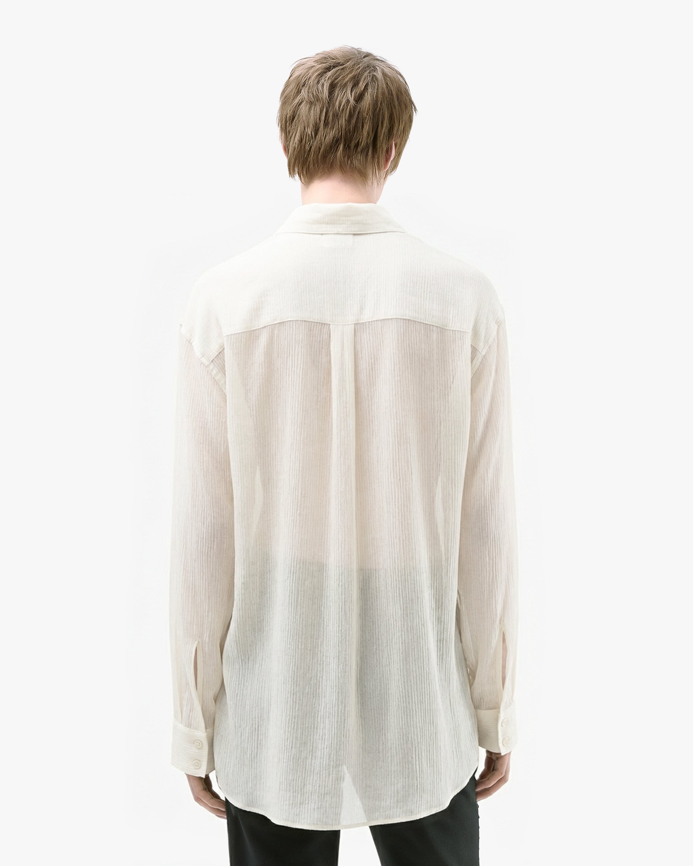 'KORVIN' SHEER SHIRT – AGED WHITE