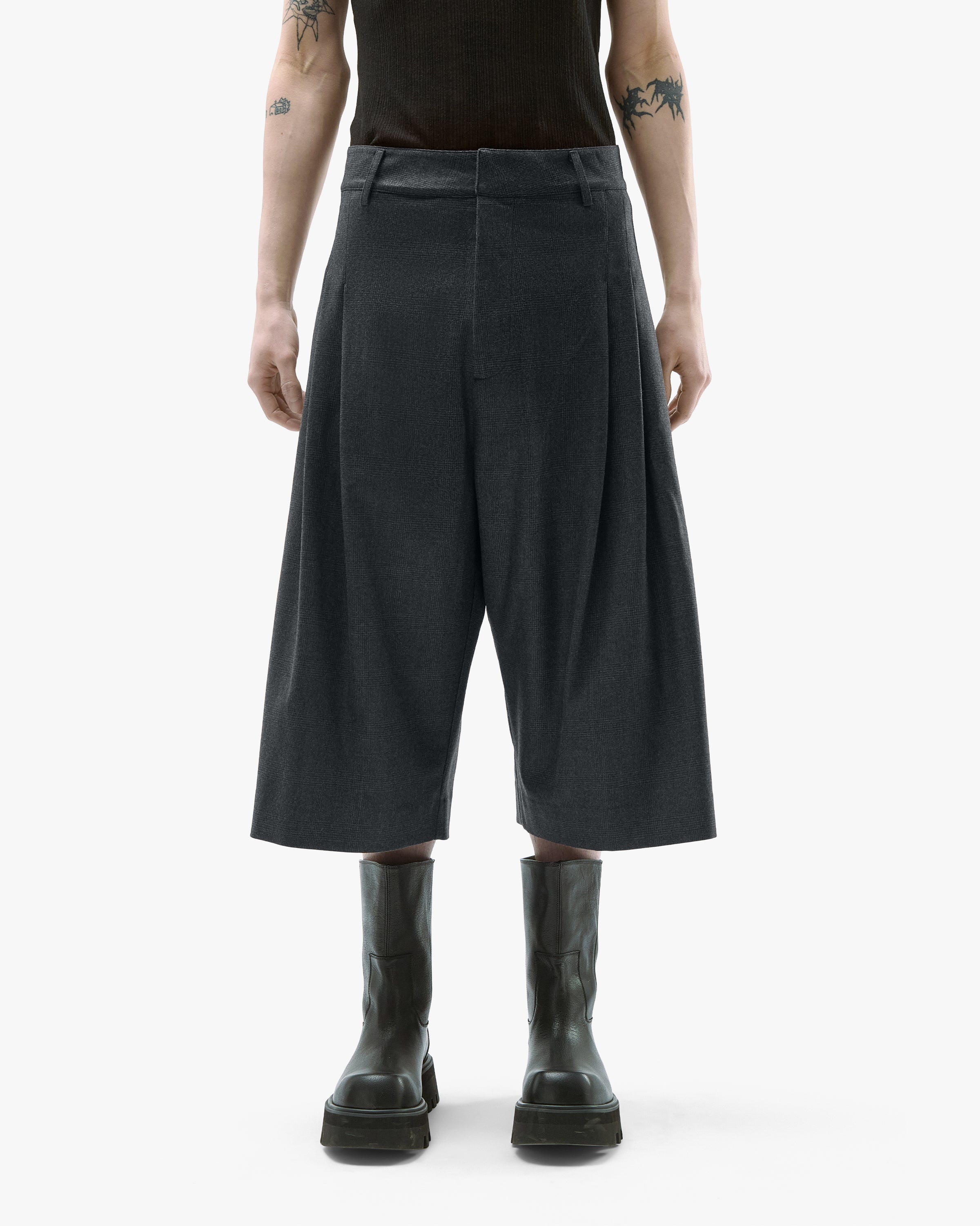 'KROV' WOOL BERMUDA – CHECKED GREY