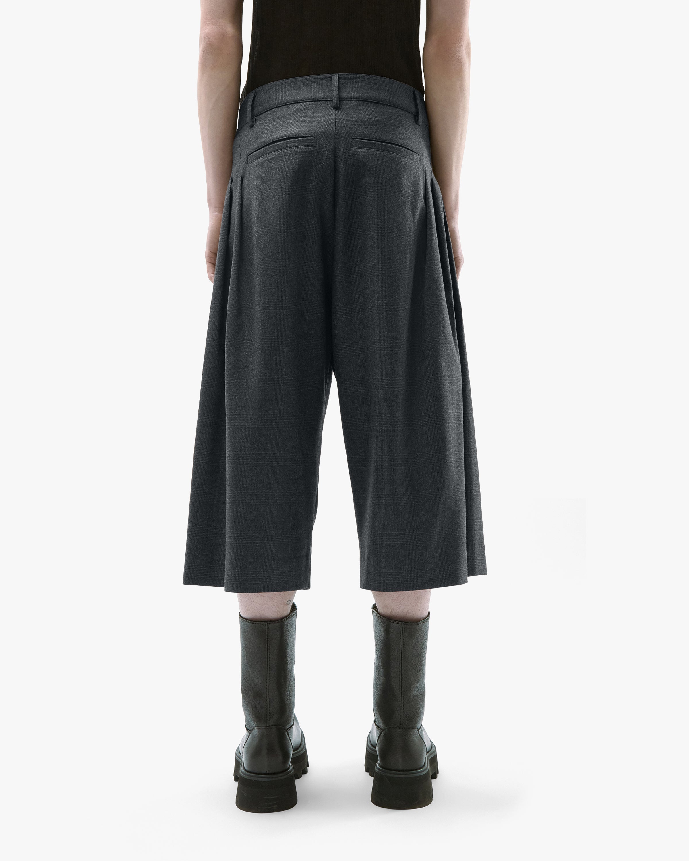 'KROV' WOOL BERMUDA – CHECKED GREY