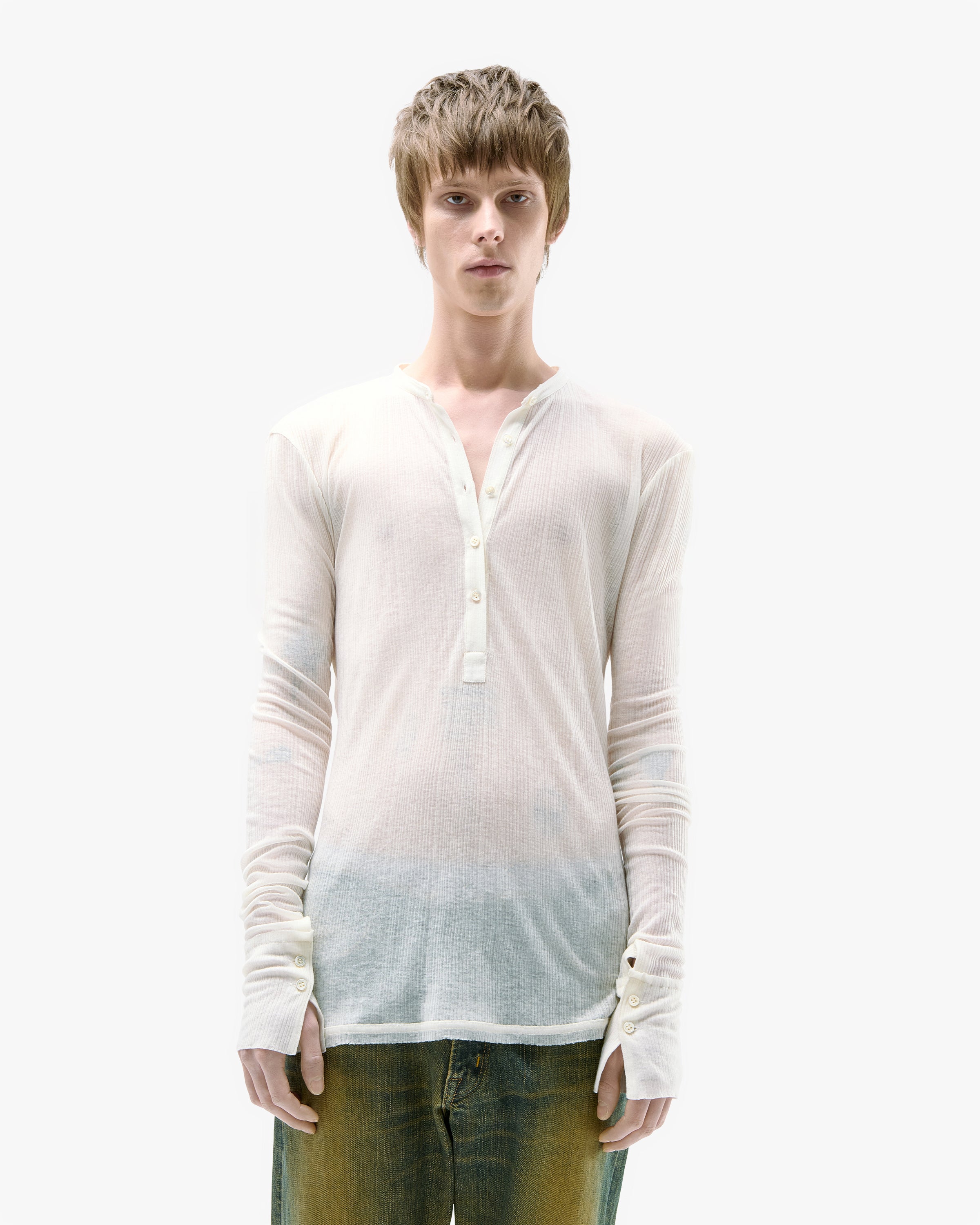 'LAVIN' SHEER LONGSLEEVE – AGED WHITE