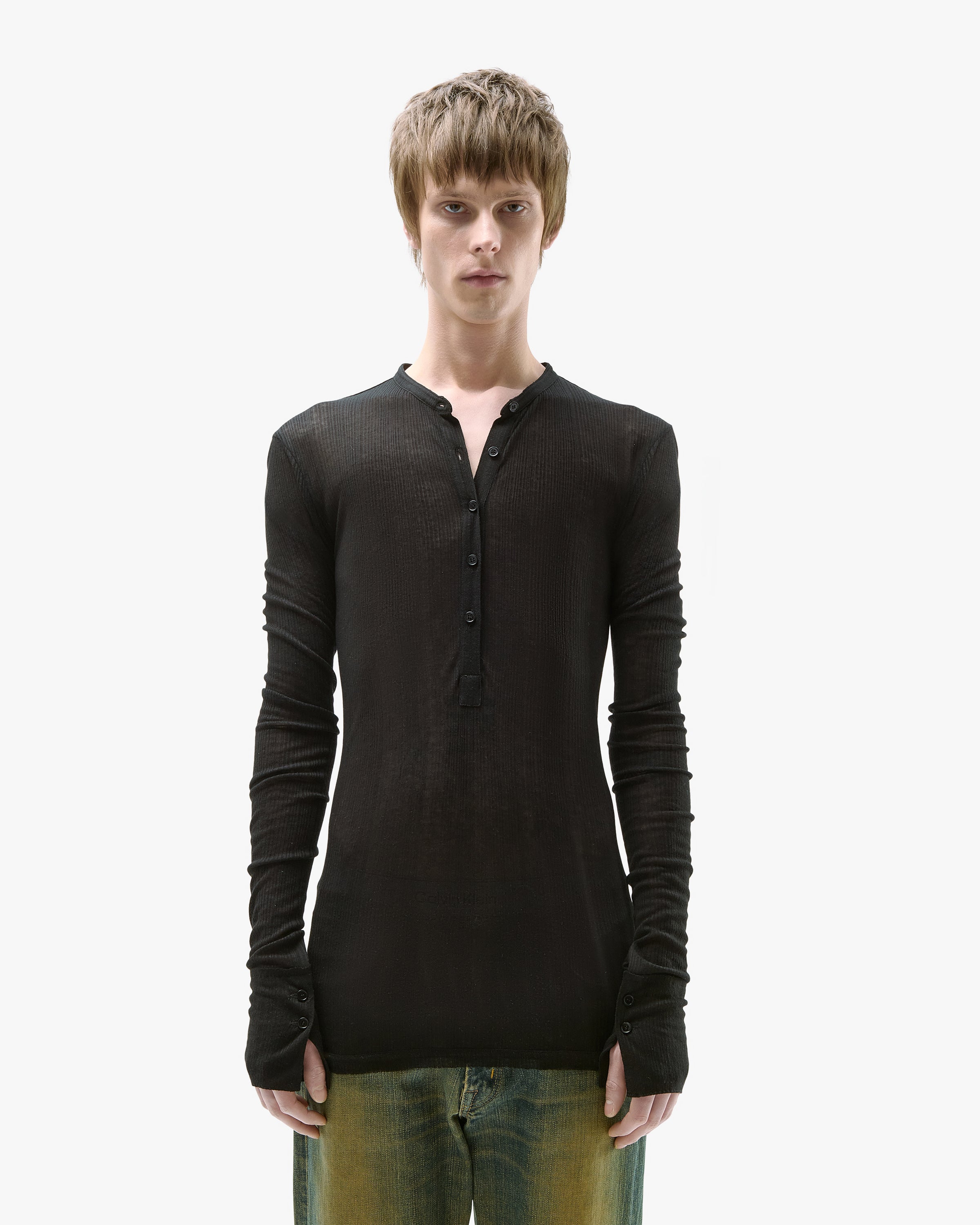 'LAVIN' SHEER LONGSLEEVE – BLACK