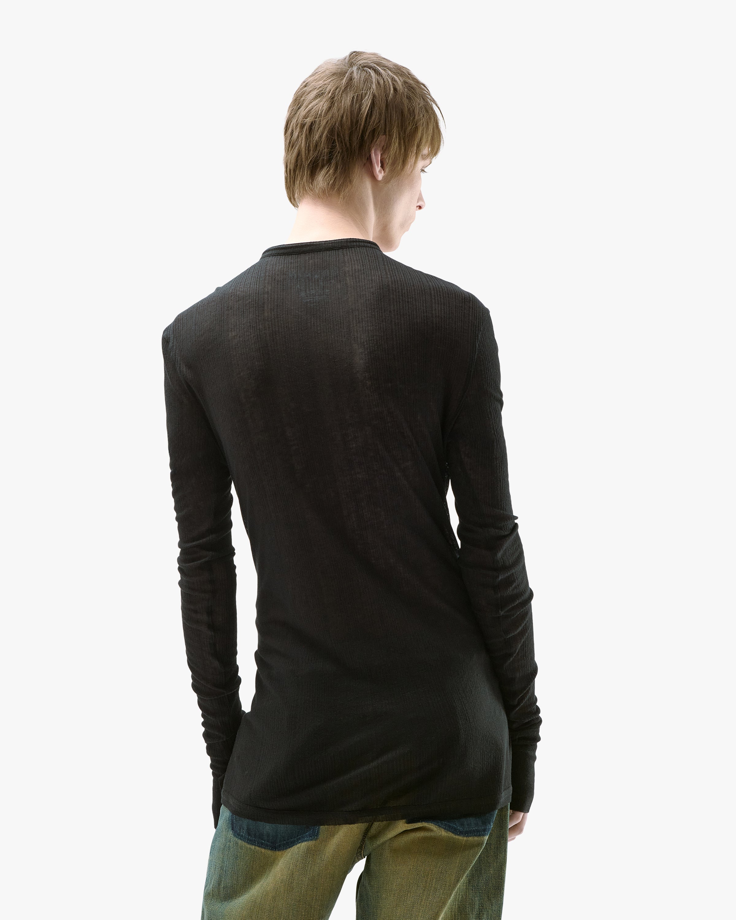 'LAVIN' SHEER LONGSLEEVE – BLACK