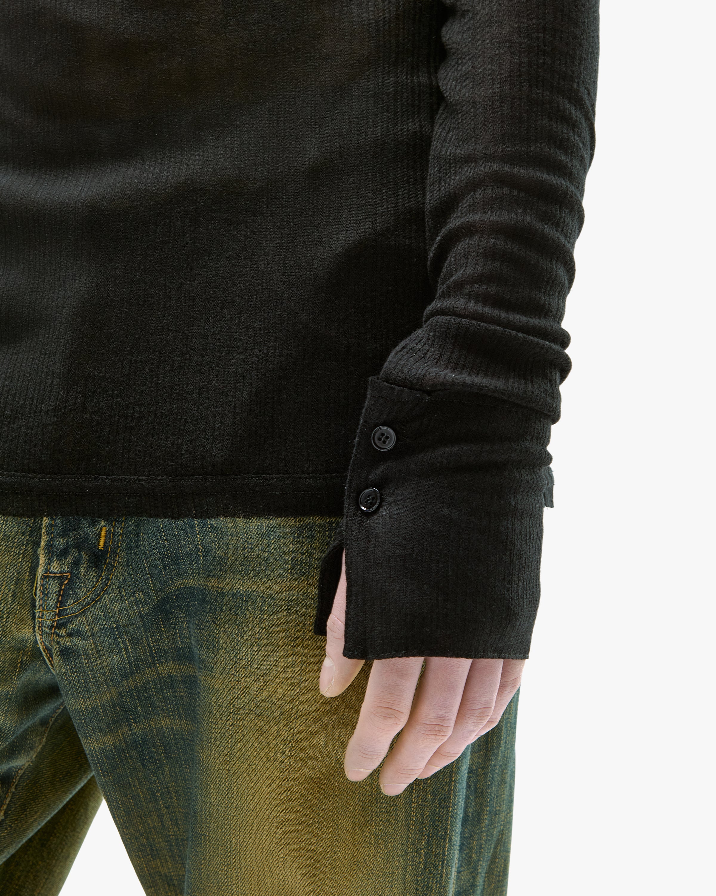 'LAVIN' SHEER LONGSLEEVE – BLACK