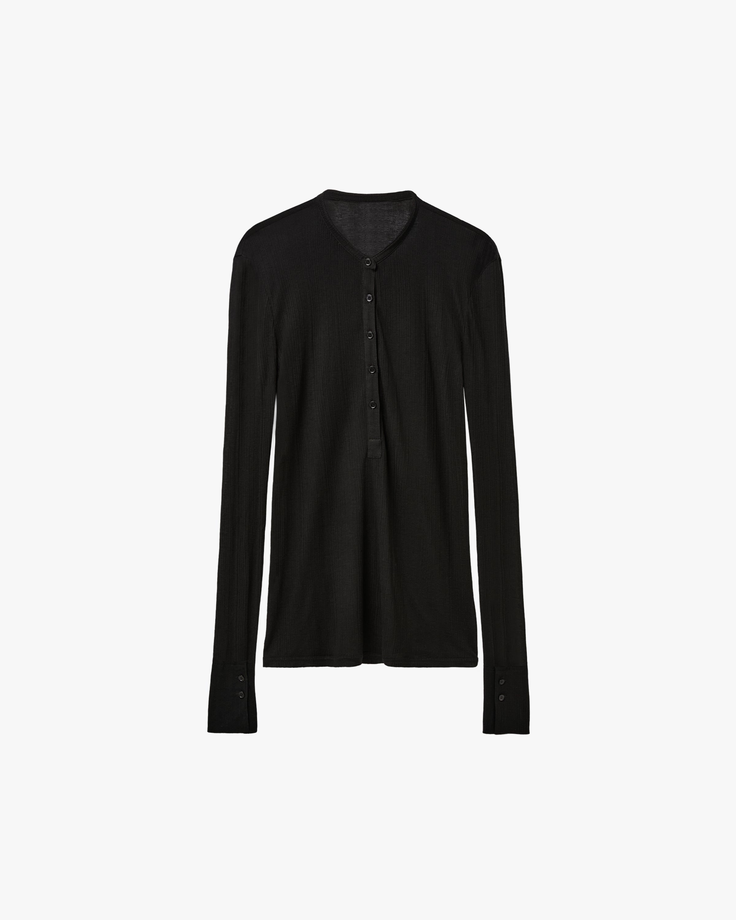'LAVIN' SHEER LONGSLEEVE – BLACK