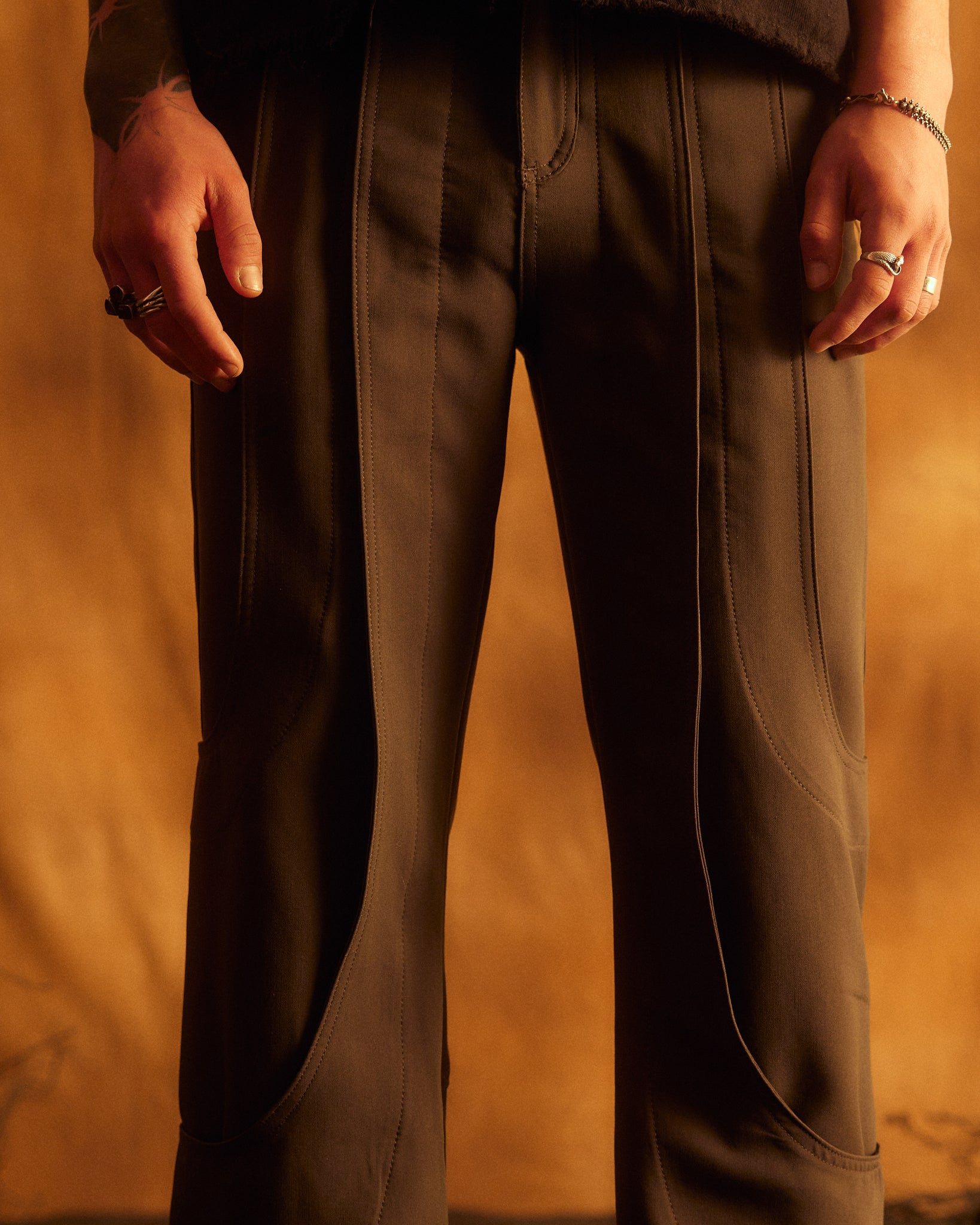 Panel Suit Pants Olive