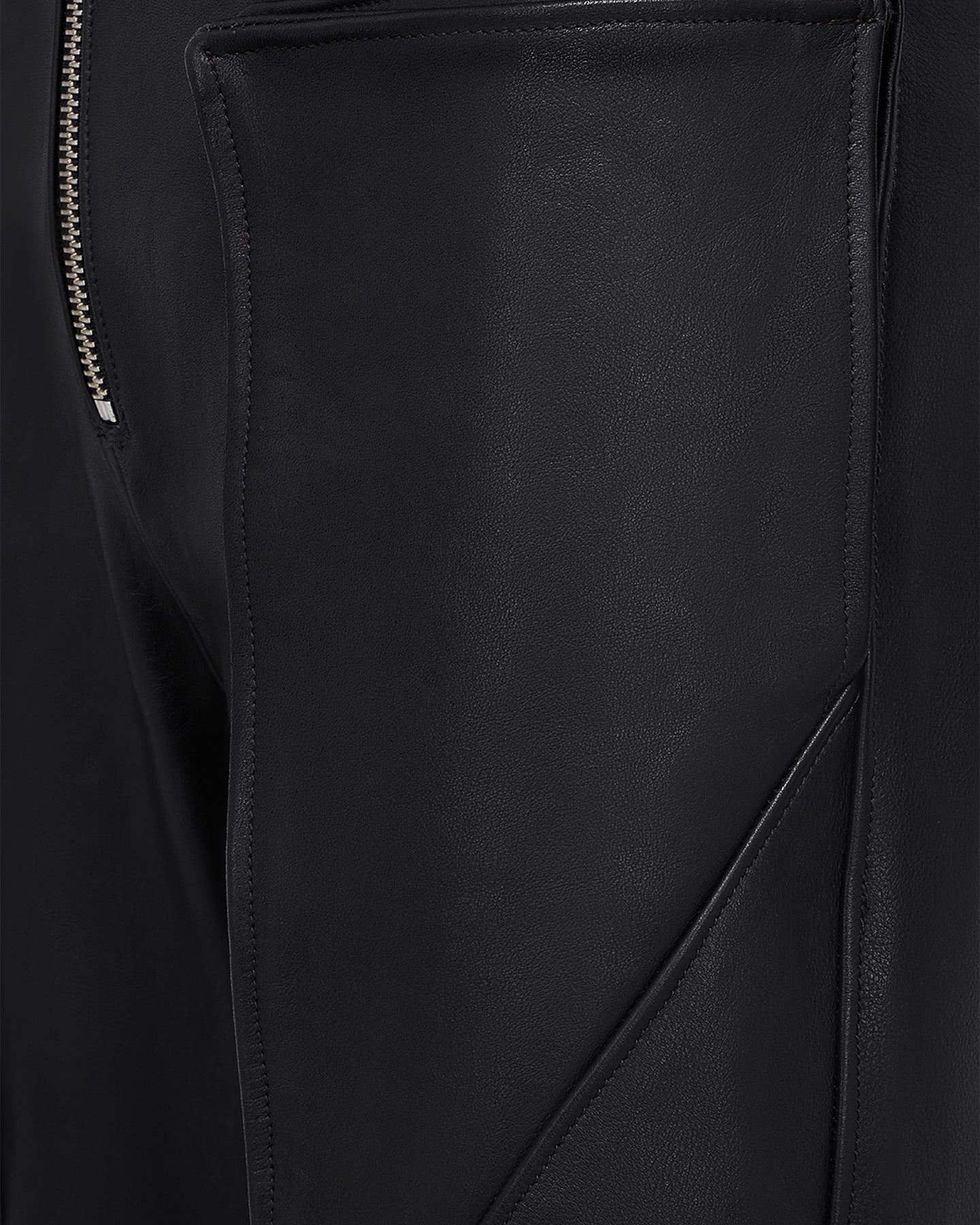 TRIPLE-ZIP LEATHER OVERALL - BLACK