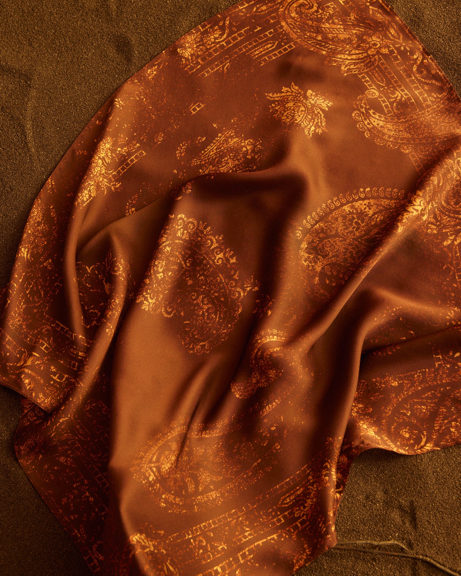Silk Scarf Burgundy/Beige
