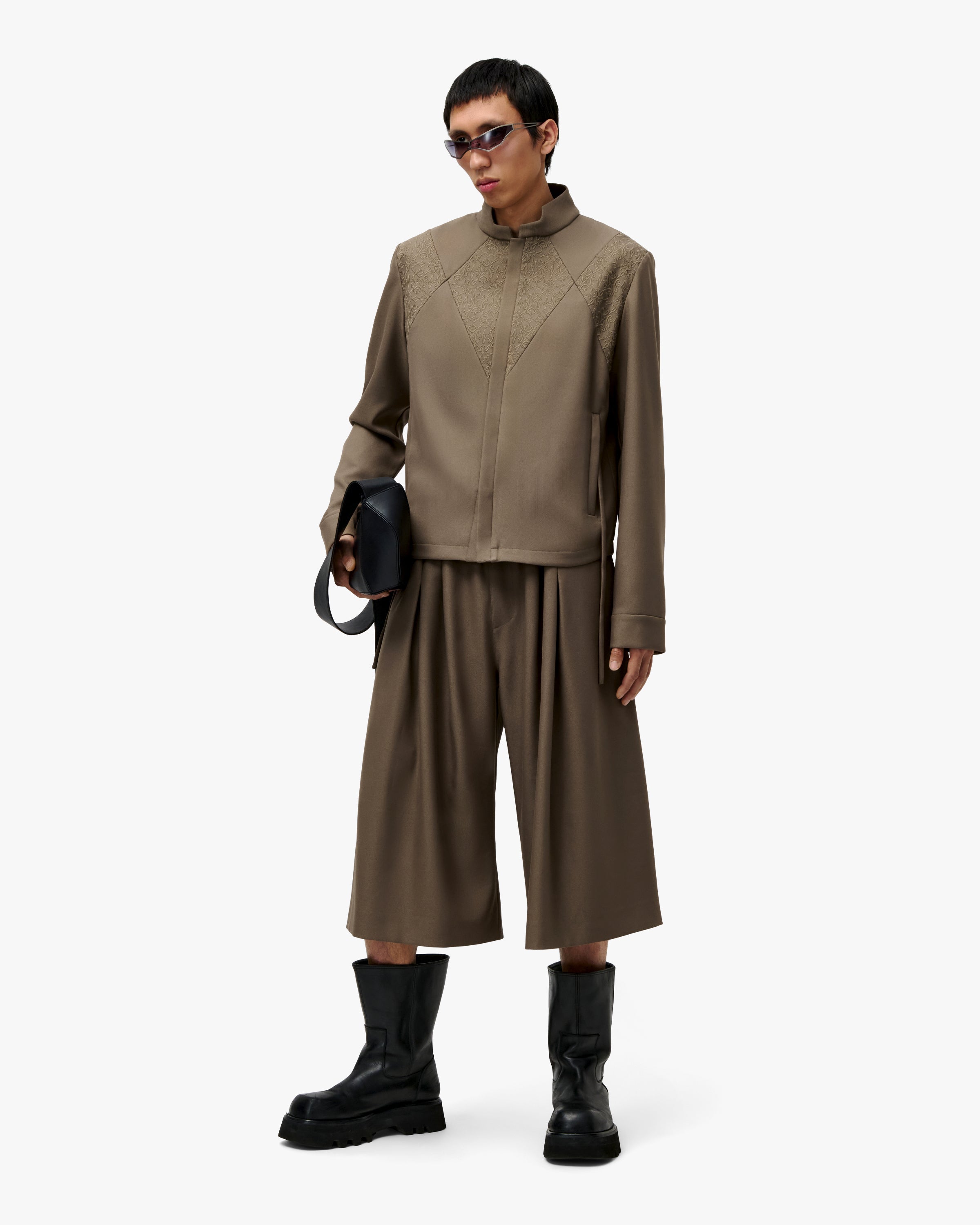 'SAMIR' TWILL BERMUDA SHORTS - TAN