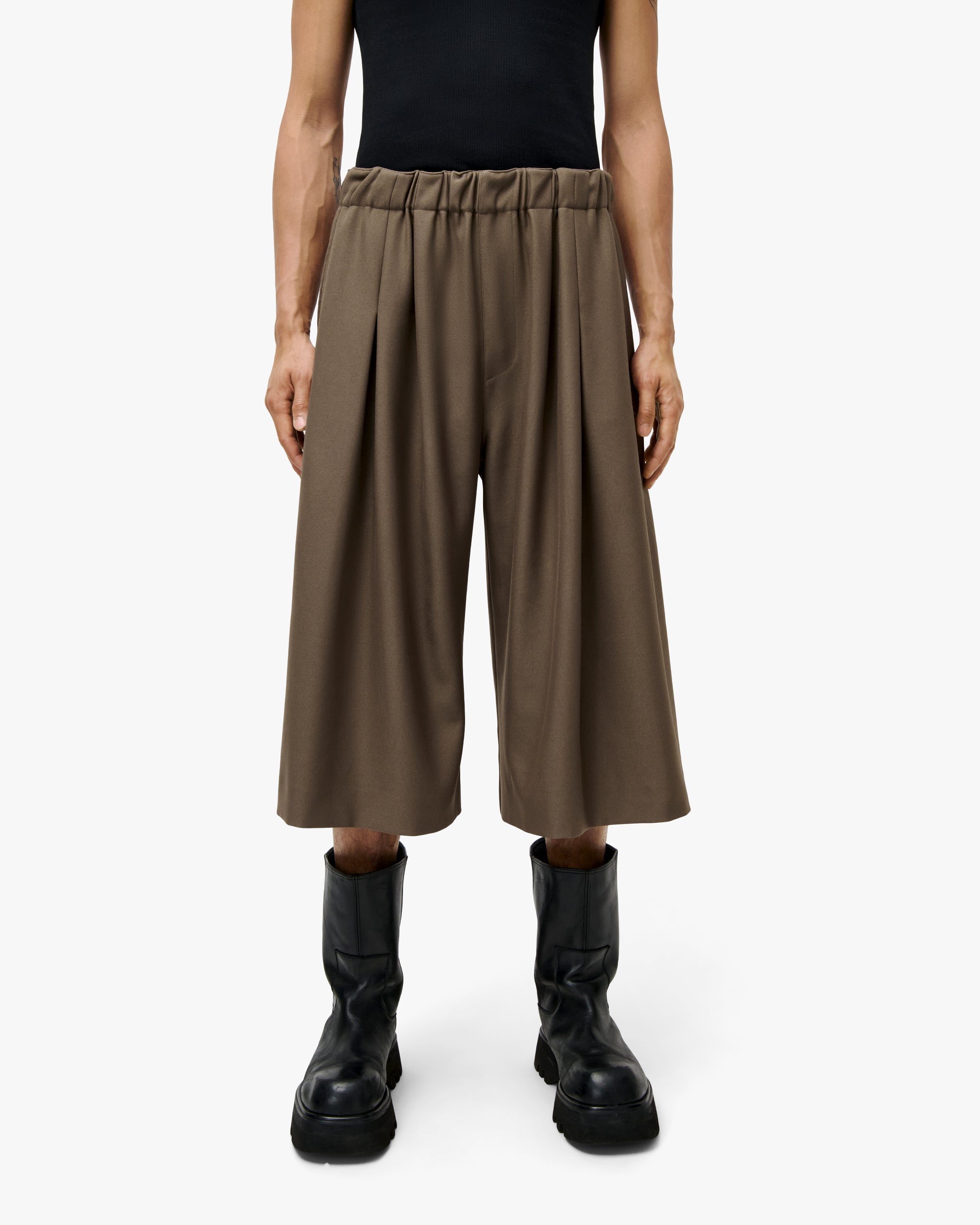 'SAMIR' TWILL BERMUDA SHORTS - TAN