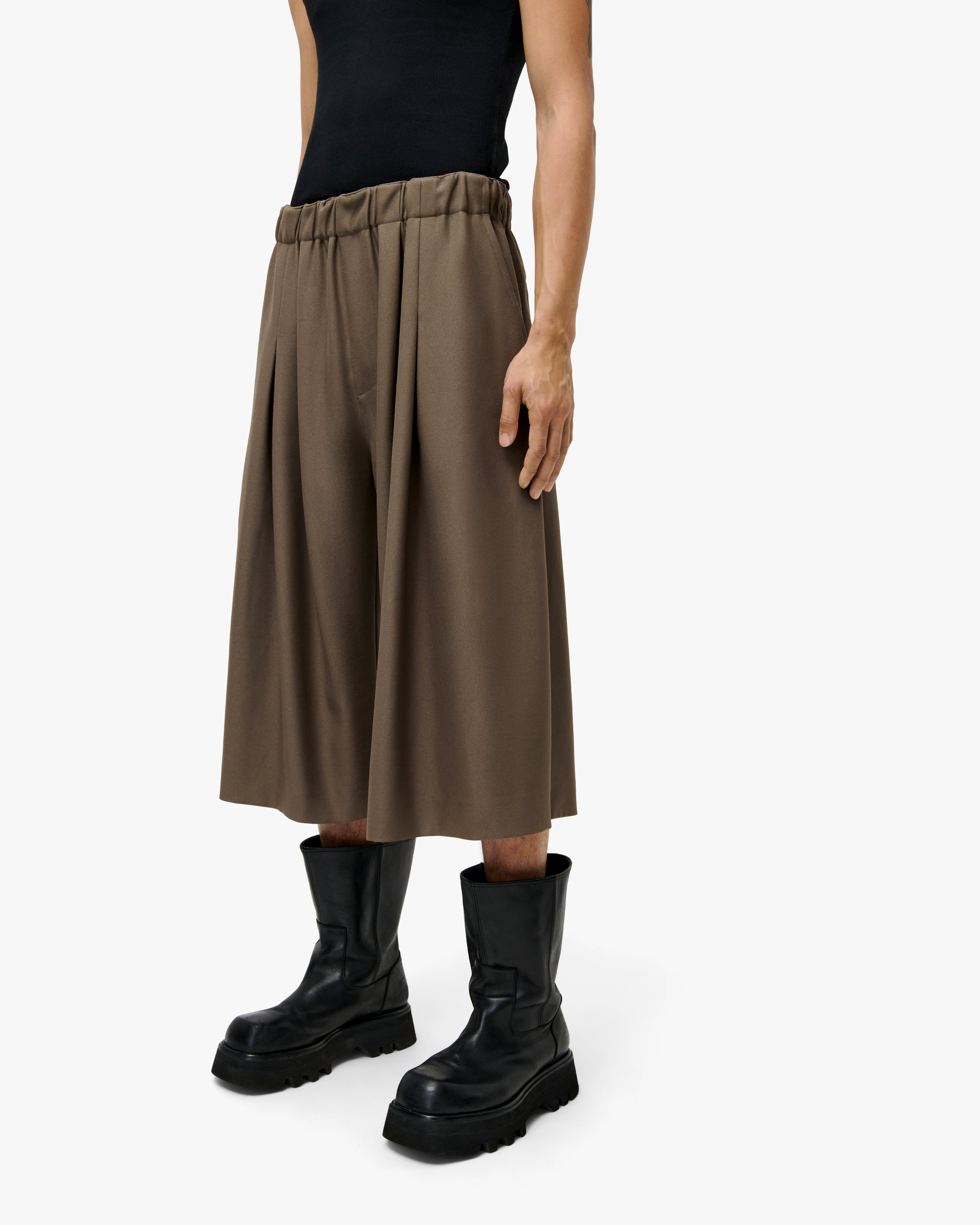 'SAMIR' TWILL BERMUDA SHORTS - TAN
