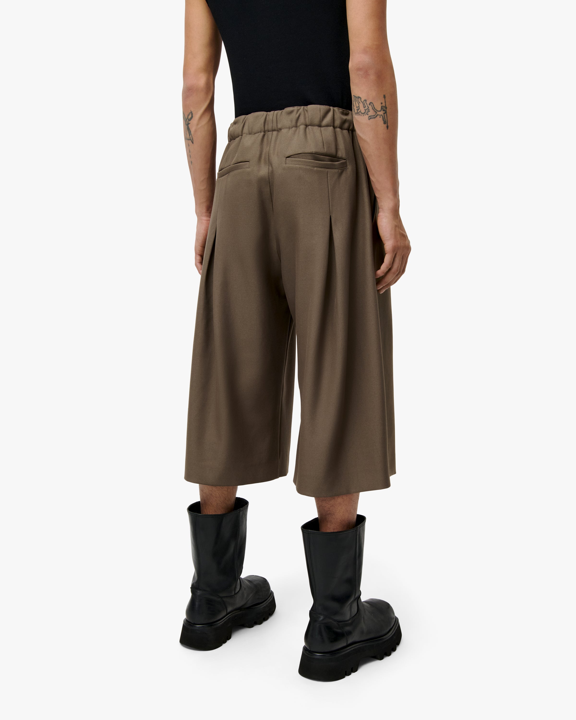'SAMIR' TWILL BERMUDA SHORTS - TAN