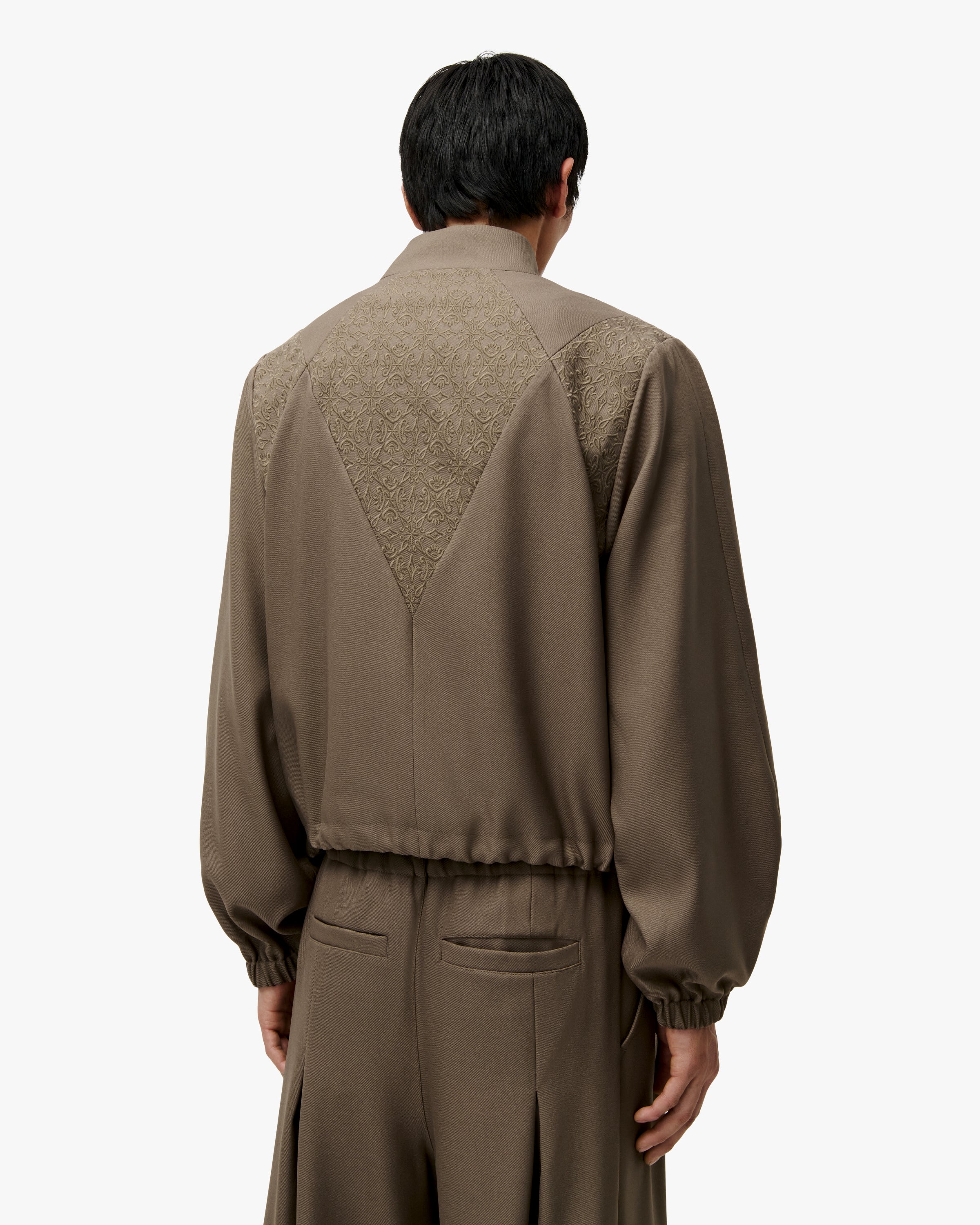 'AMIR' EMBROIDERED TRACK JACKET – TAN