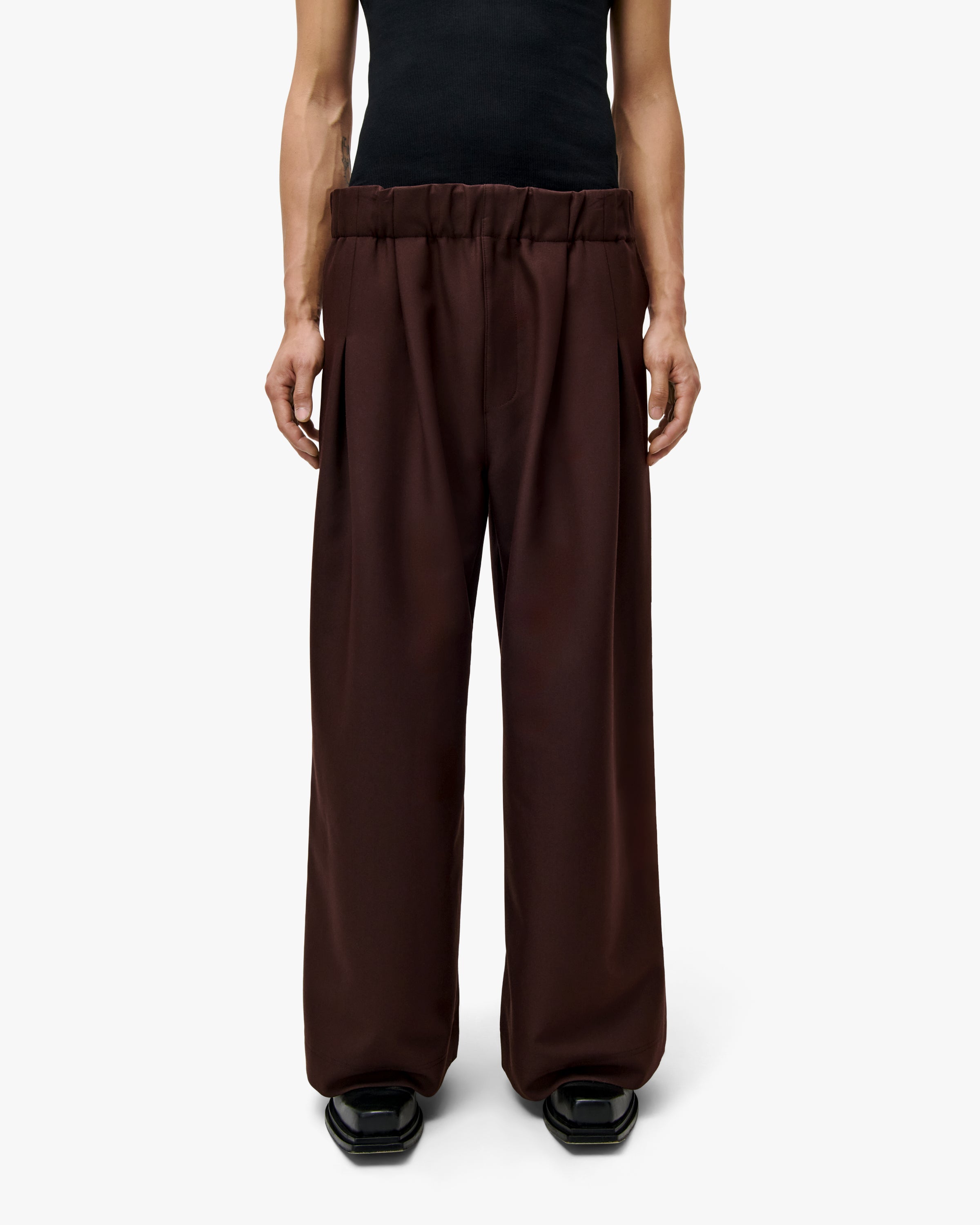 ◎BADBLOOD◎ Old effect super wide trousers oak ep2-pts22-00 Serena Wide-Leg Trousers | Old Money