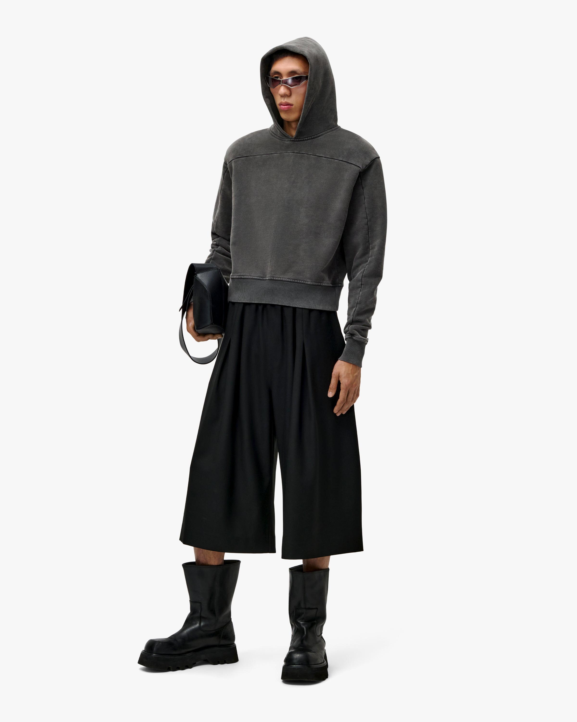 'FALIH' SHOULDER PAD HOODIE – ASH GREY