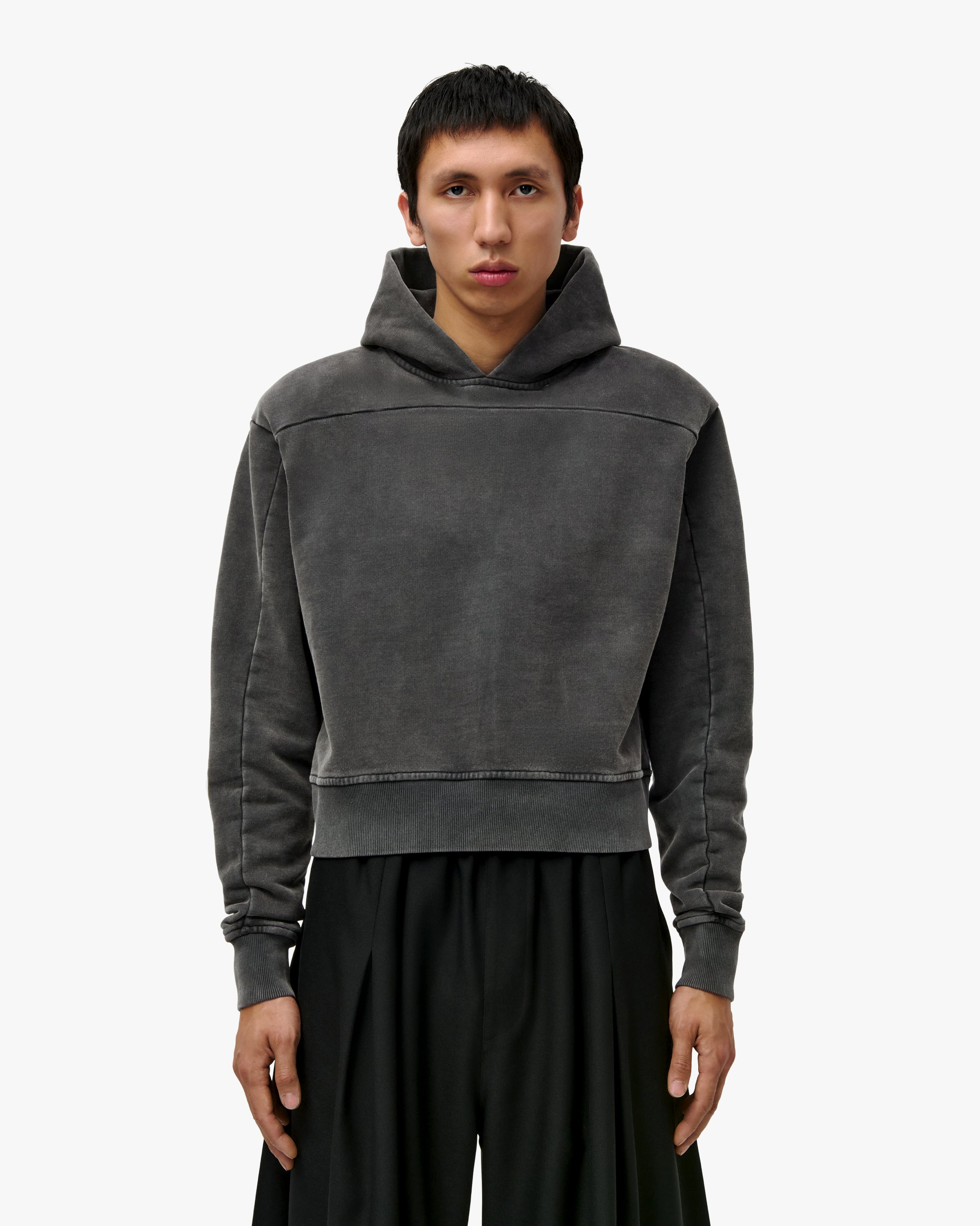 'FALIH' SHOULDER PAD HOODIE – ASH GREY