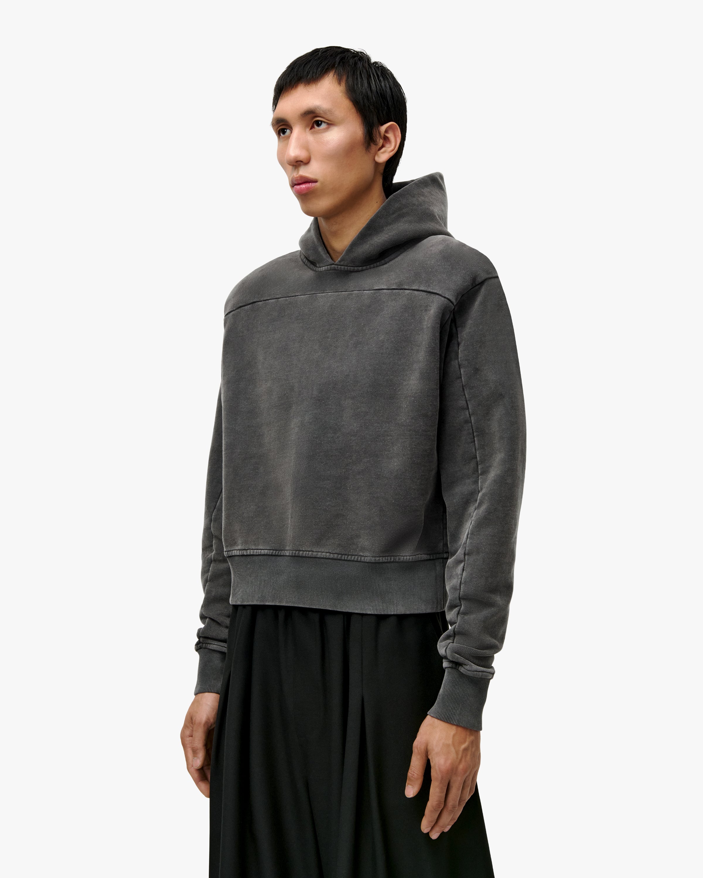 'FALIH' SHOULDER PAD HOODIE – ASH GREY