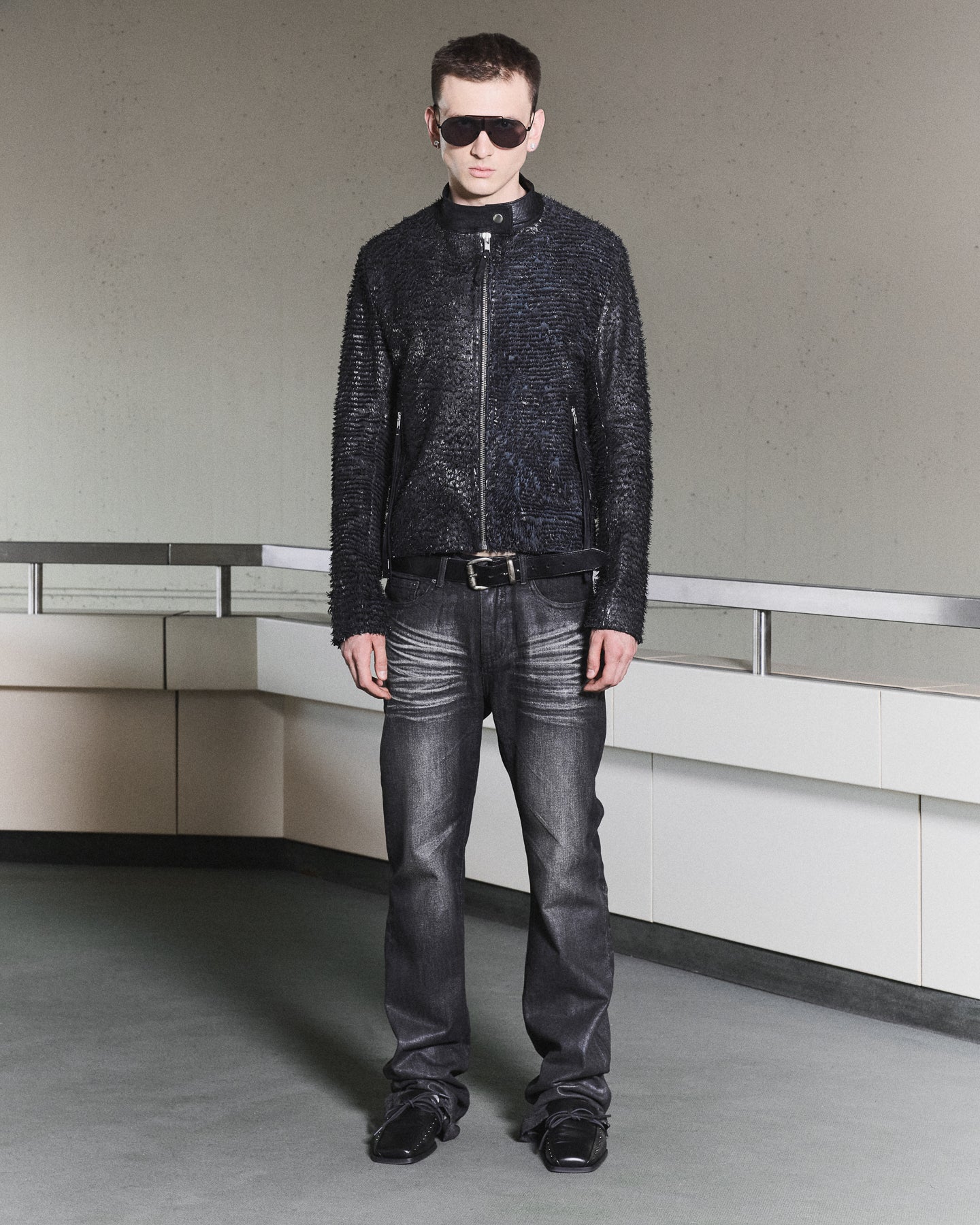 'RIAN' WAXED DENIM – WASHED GREY