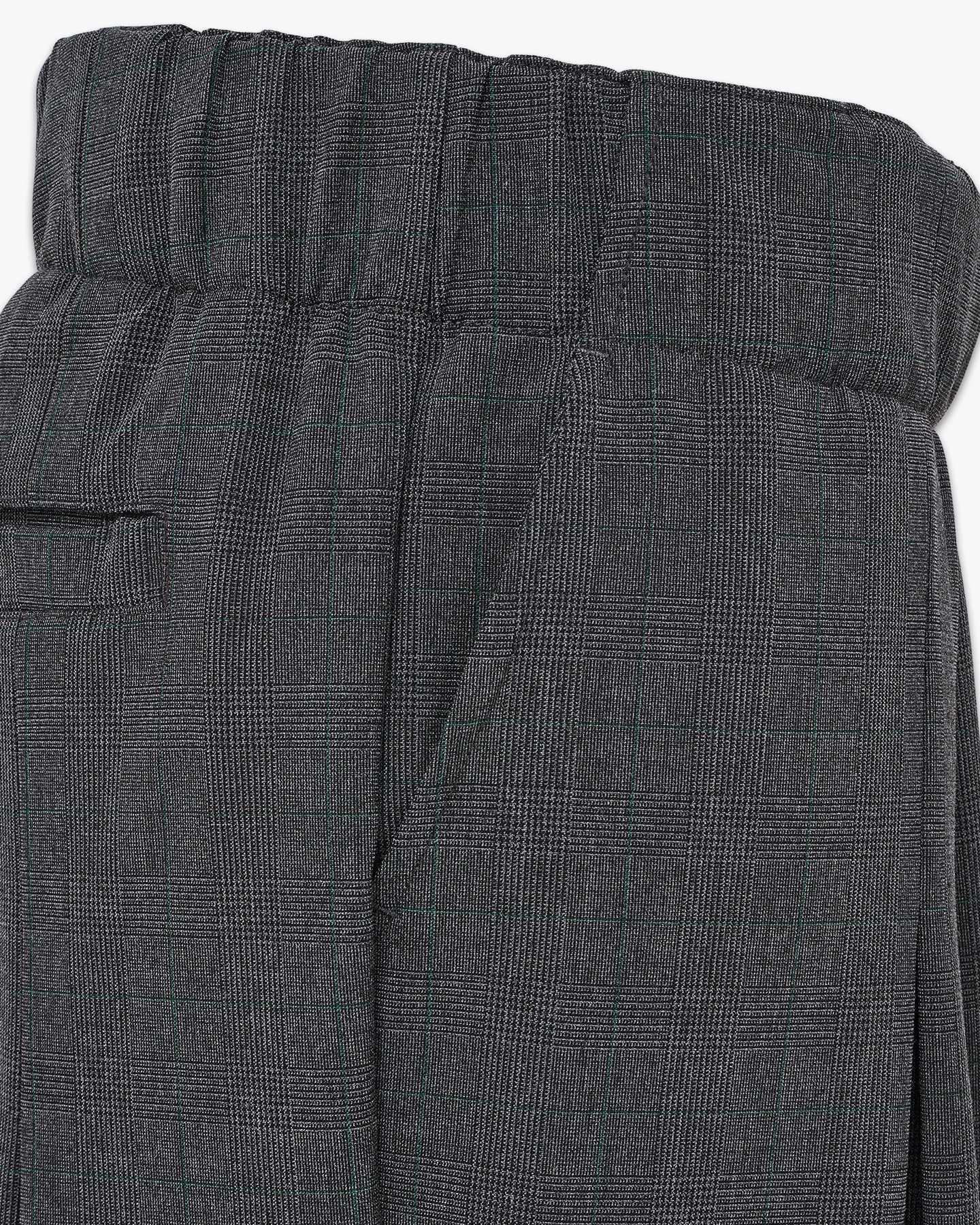 'HUNG' Entity Wide-Leg Suitpants - Checked Grey