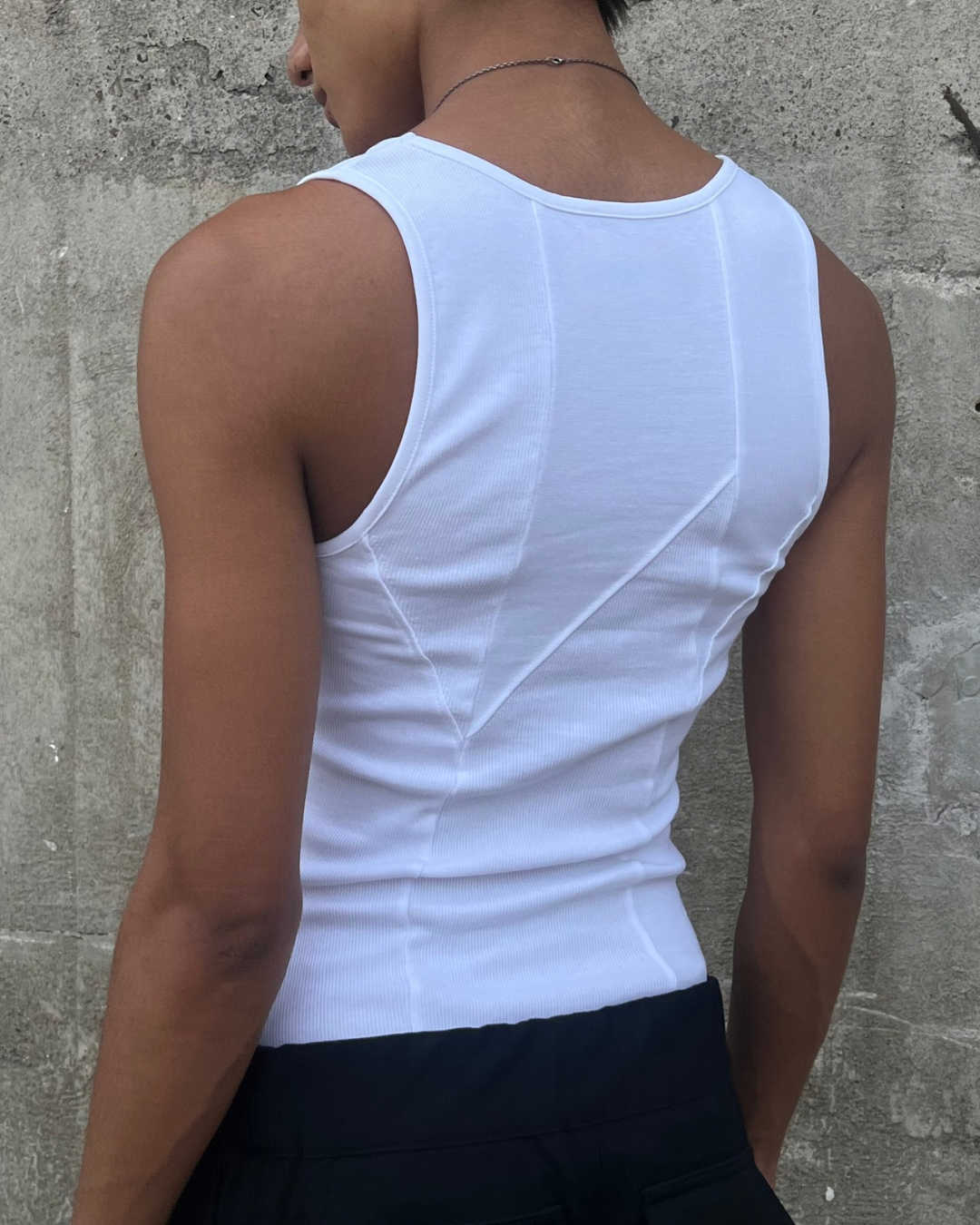 Entity Mixed Rib Tanktop - White