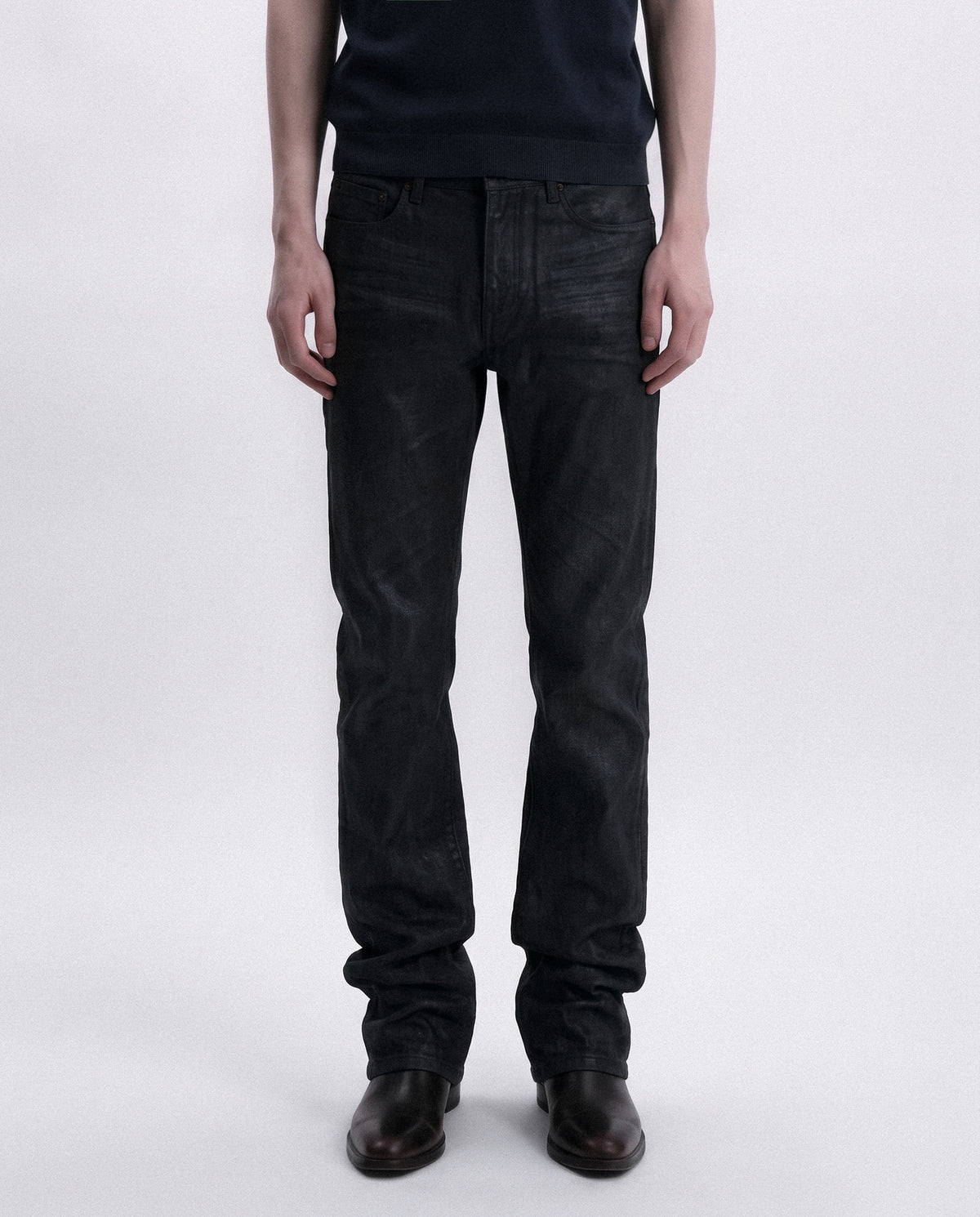 'RIAN' WAXED DENIM – BLACK