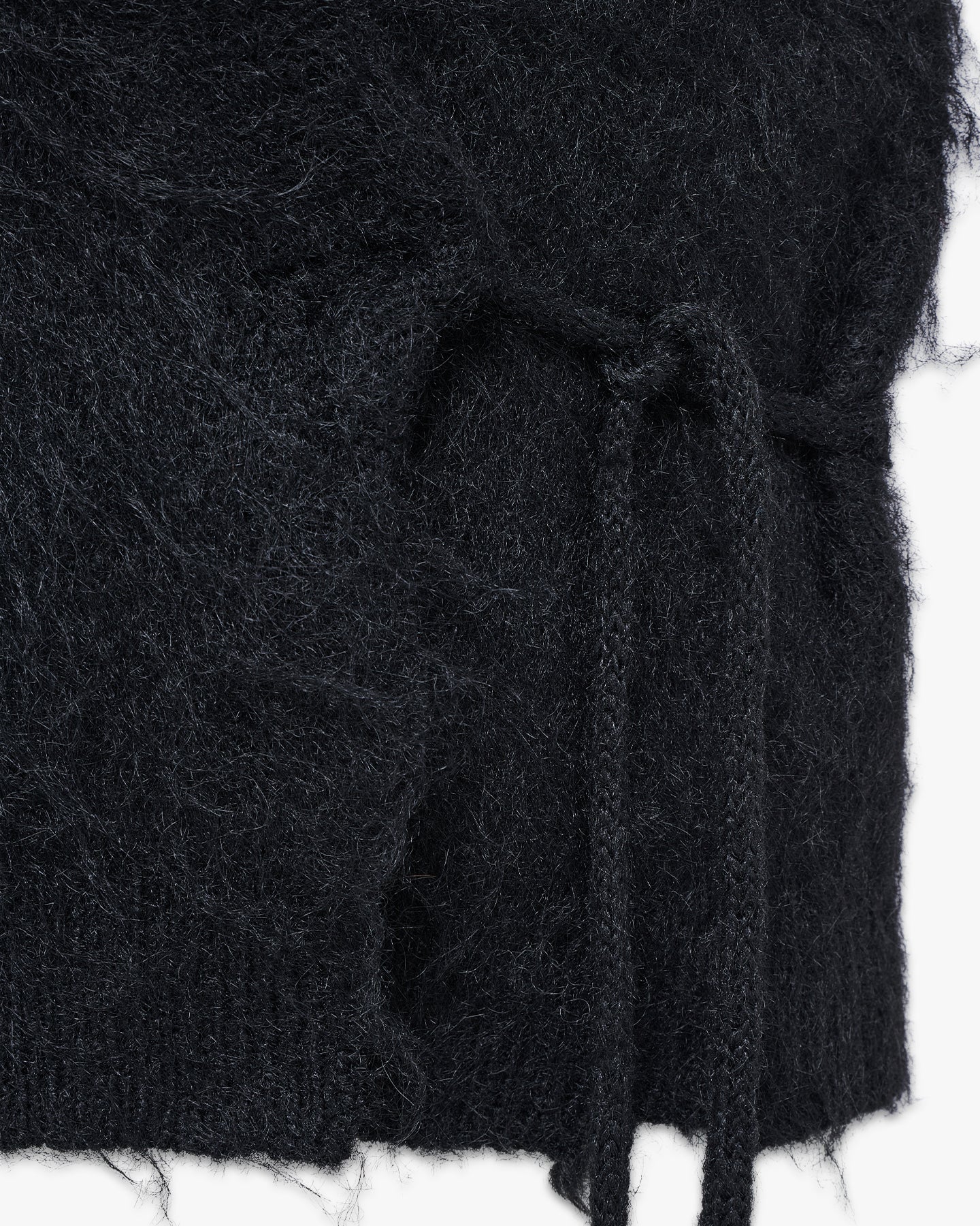 MOHAIR KIMONO VEST - BLACK