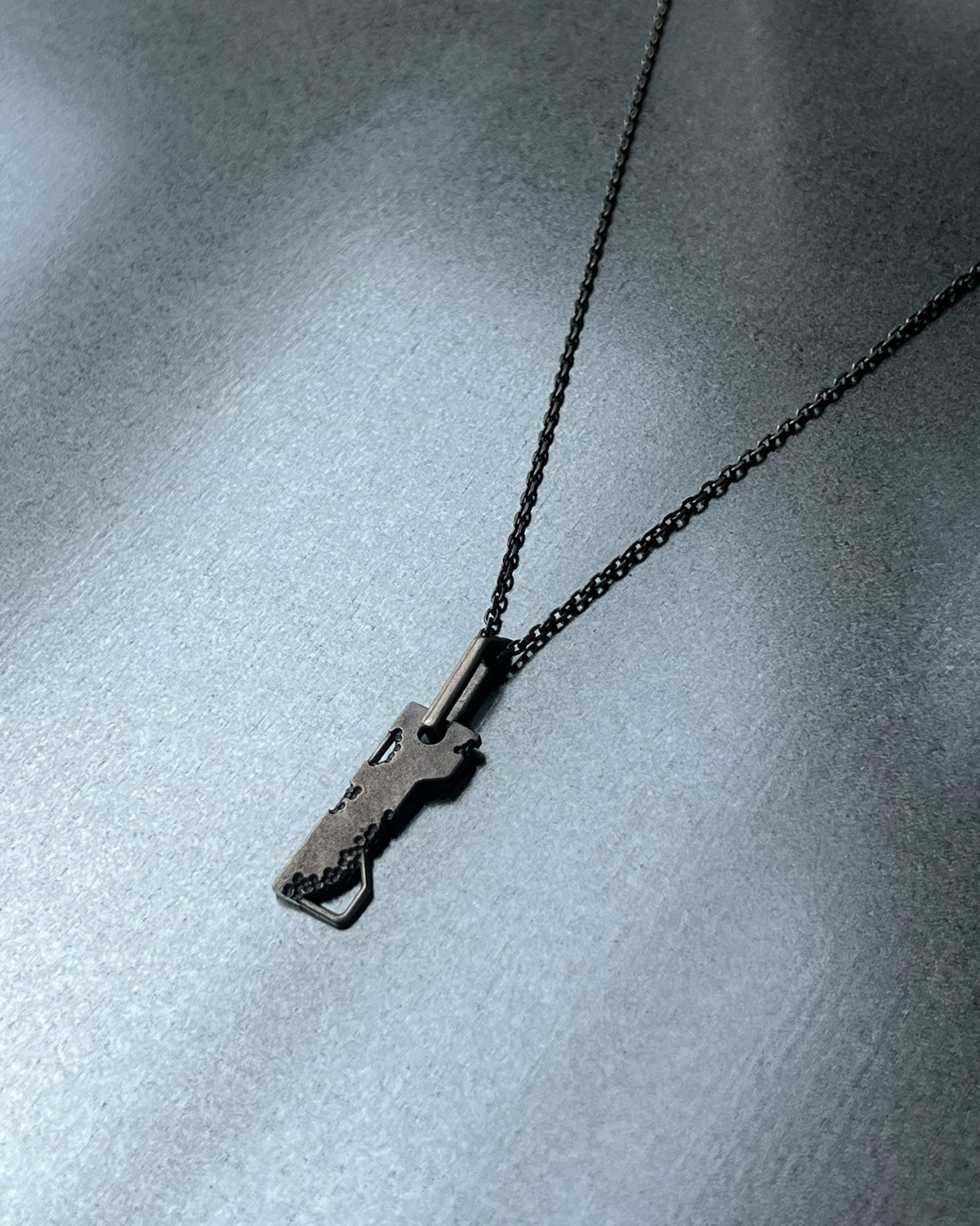 Entity Logo Chain - Oxidized Silver