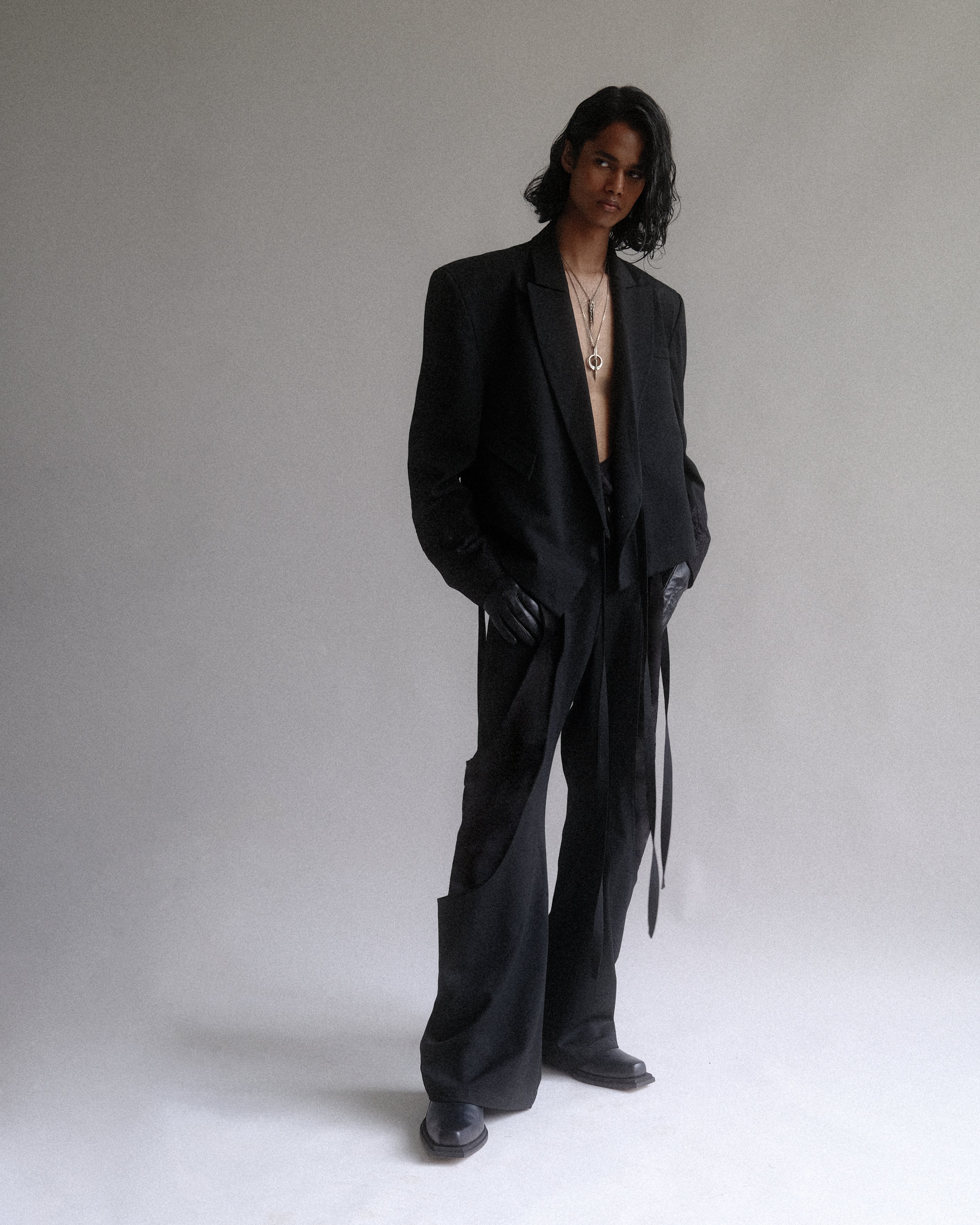 V2 Panel Suit Pants - Black