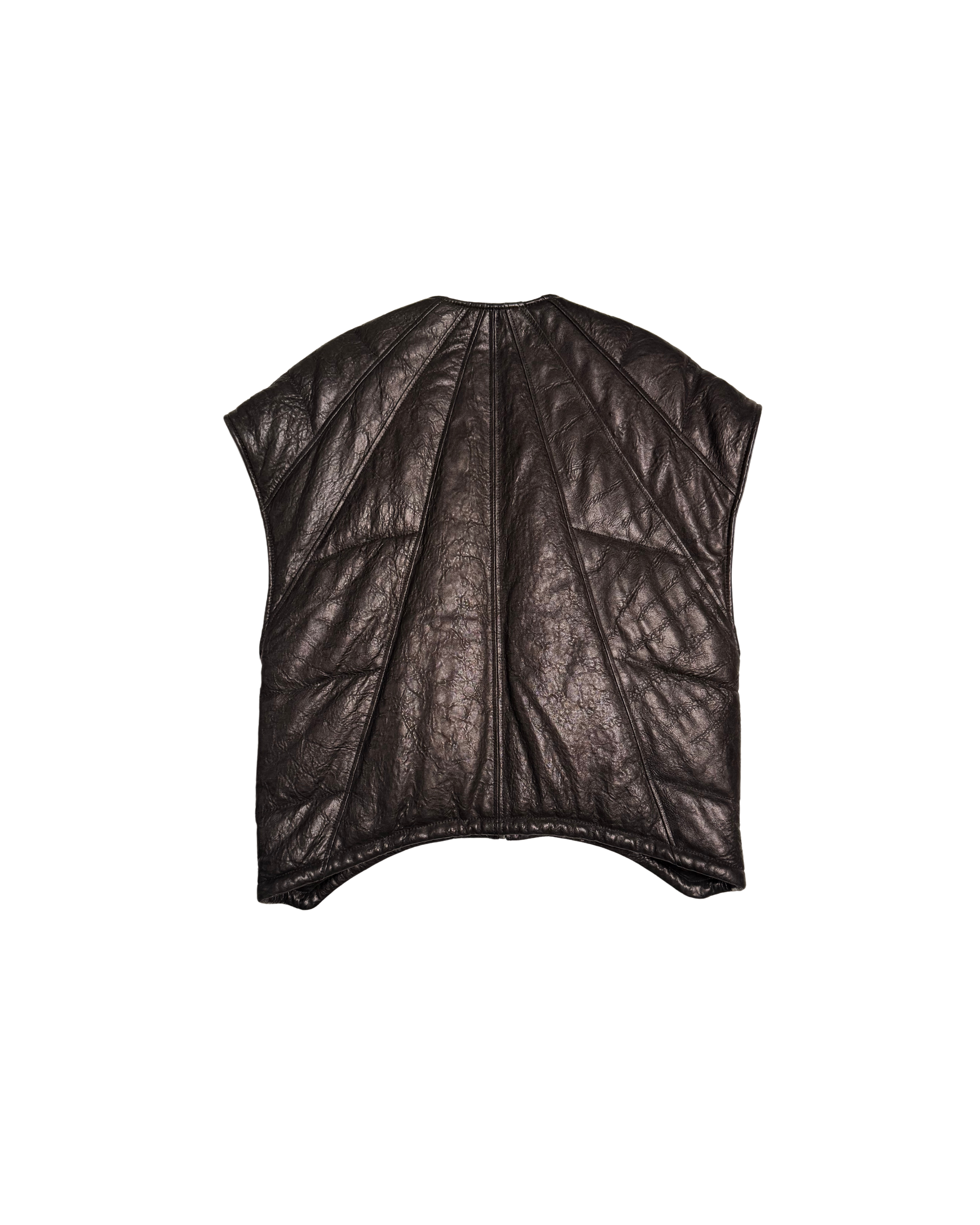 072 LEATHER VEST – BLACK