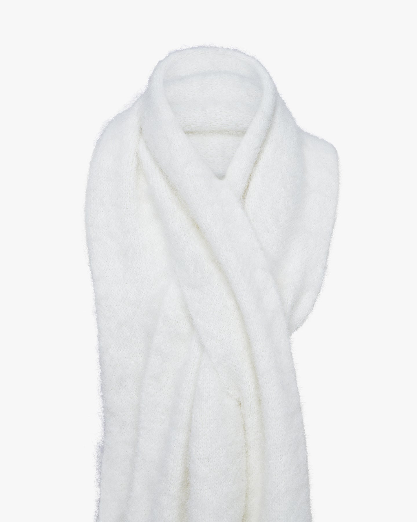 MOHAIR SLIT SCARF - OFF WHITE