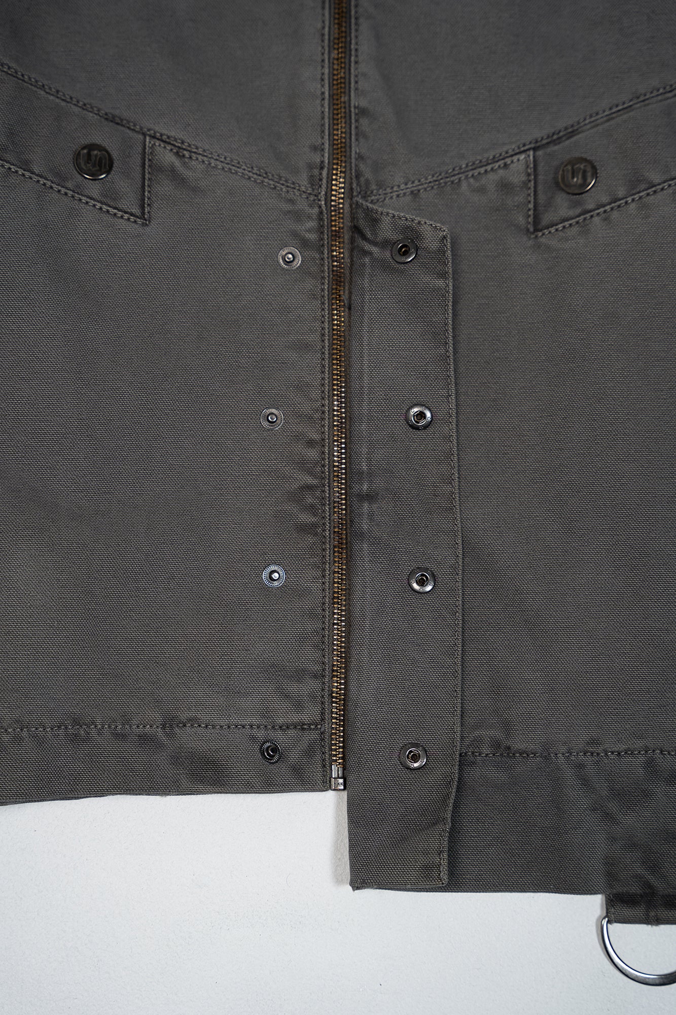 Asymmetrical Workwear Jacket Washed Grey